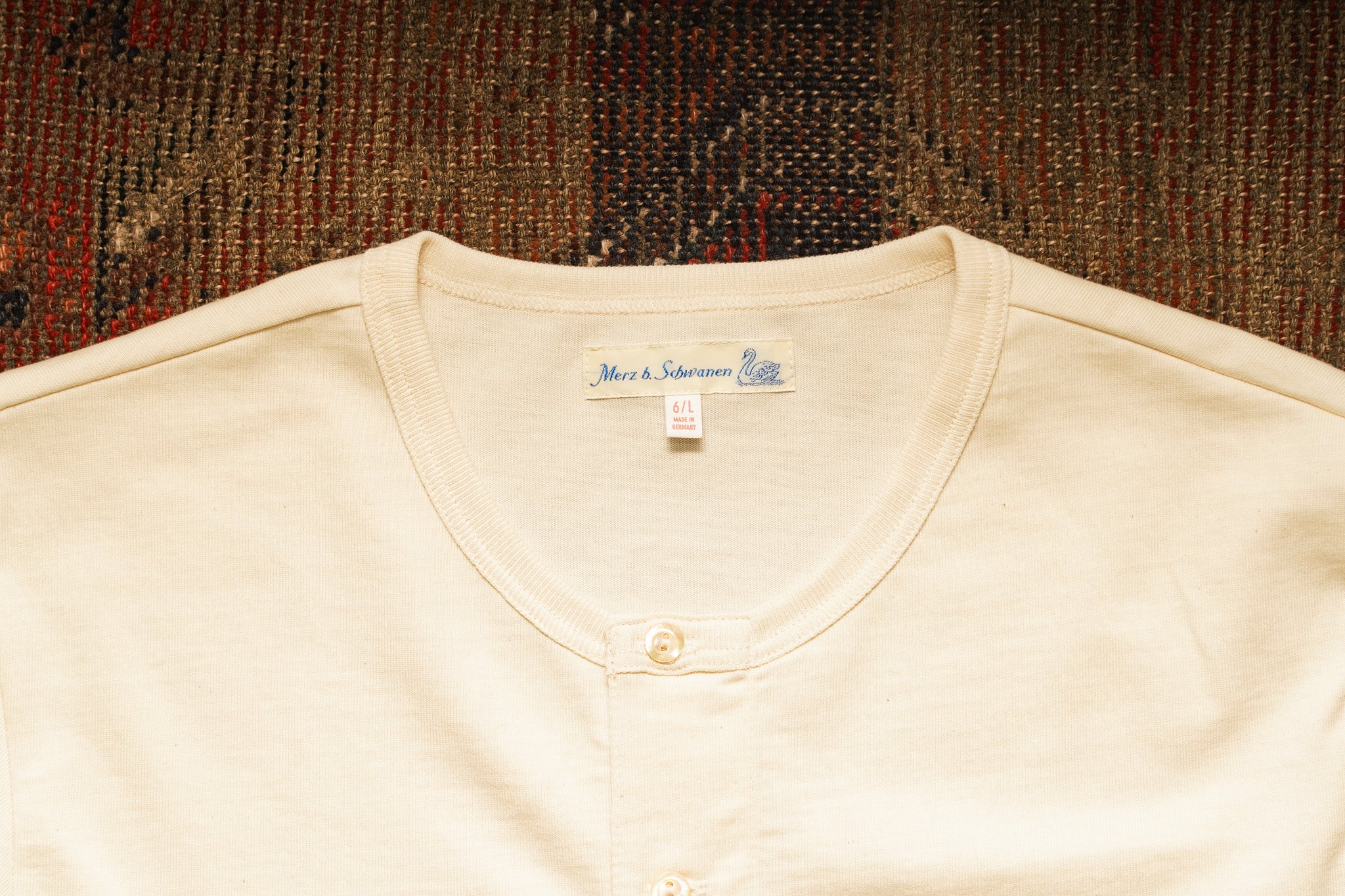 Merz B. Schwanen 2M06 Machine Refined Long Sleeve Henley - Nature