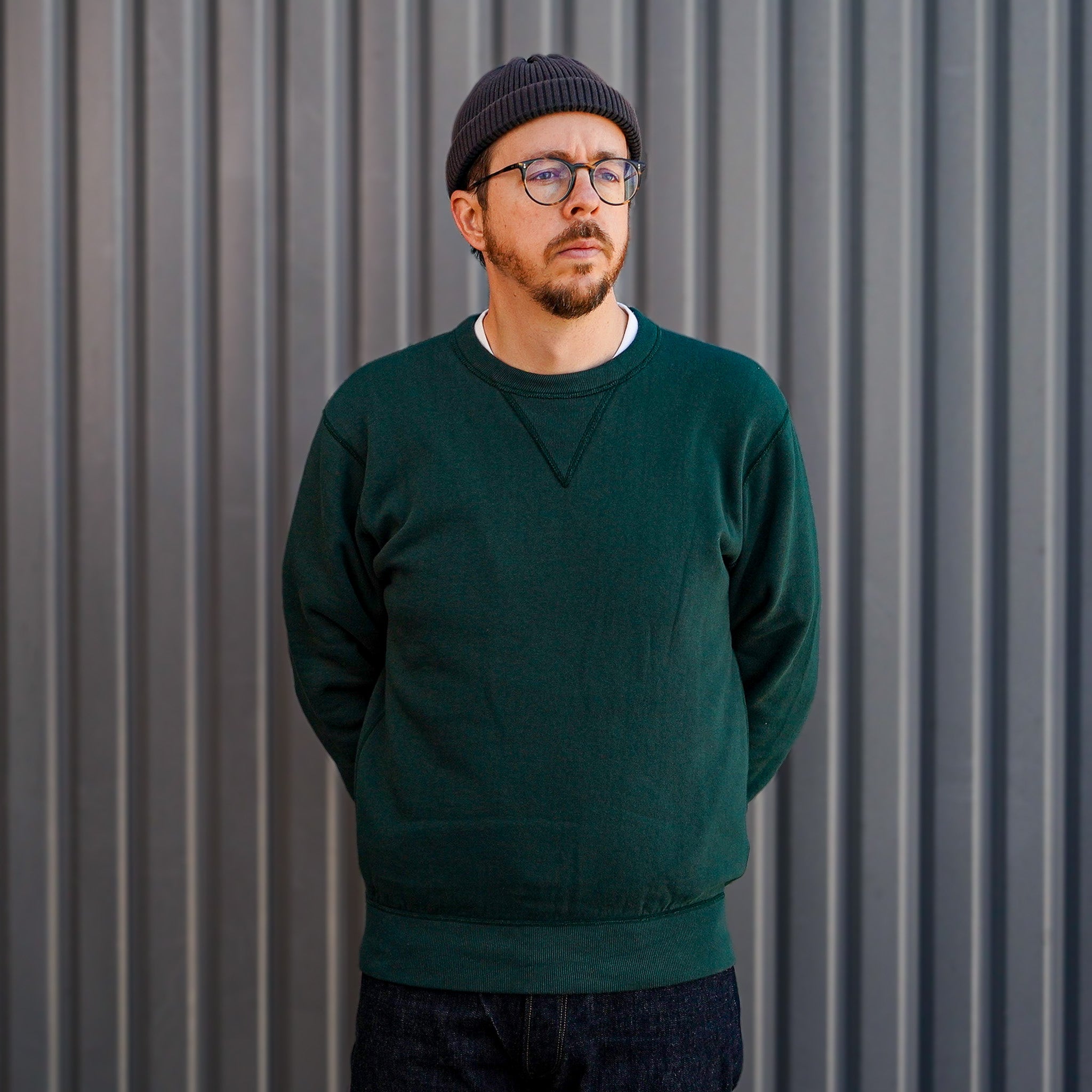 The Flat Head FN-SWC-301 Loopwheel Crewneck Sweatshirt - Green