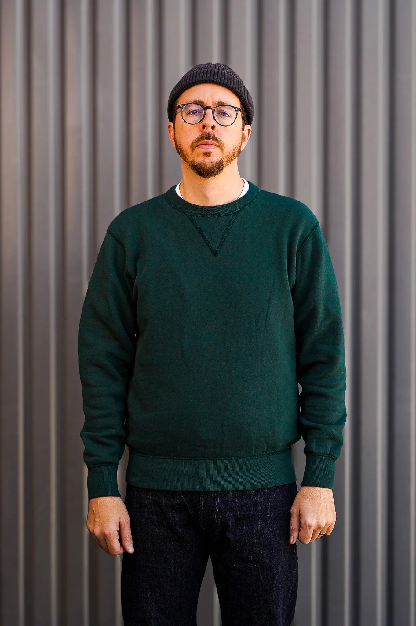 The Flat Head FN-SWC-301 Loopwheel Crewneck Sweatshirt - Green