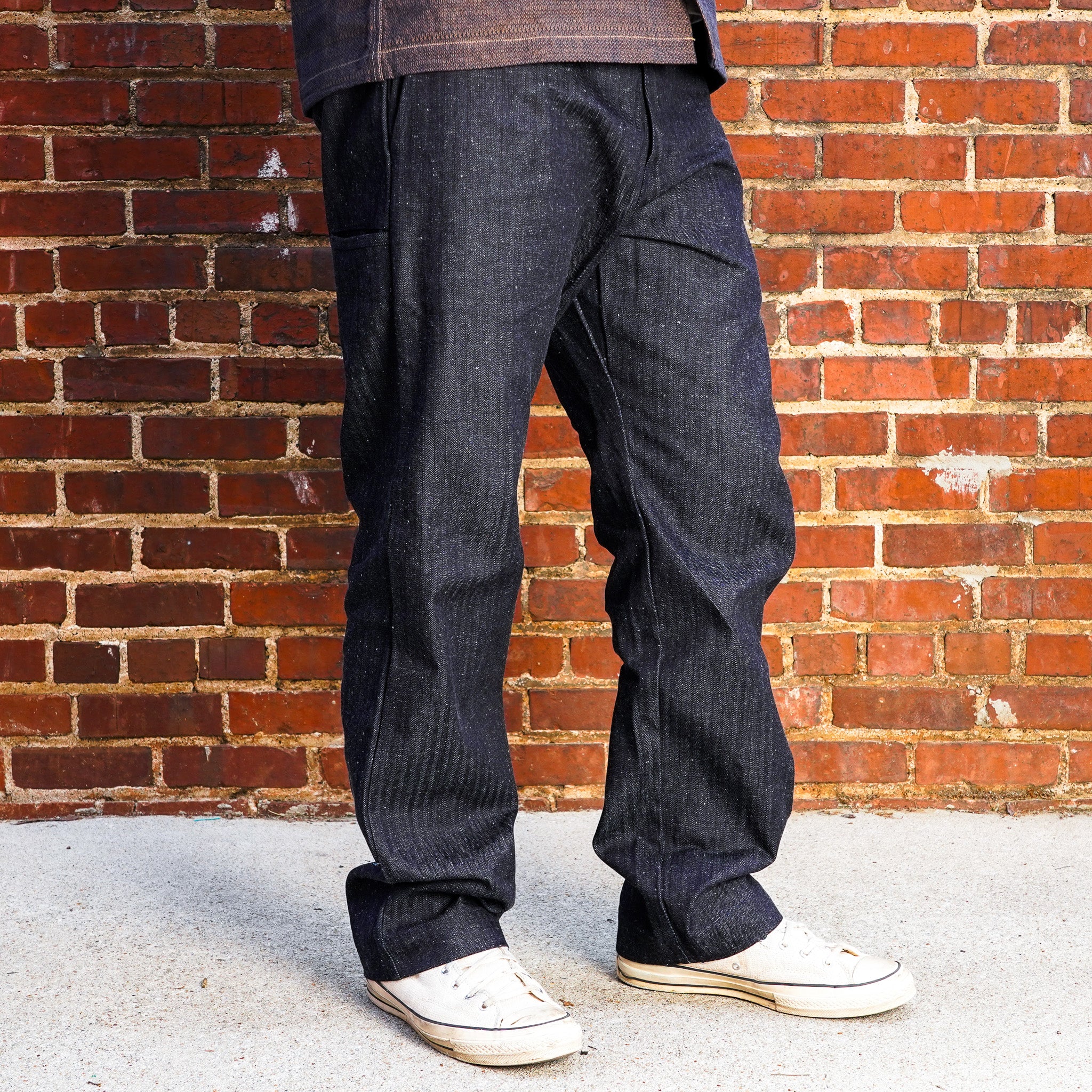 Samurai SWC300WP-HB 13oz "Gray Nep" HBT Wide Trousers - Indigo