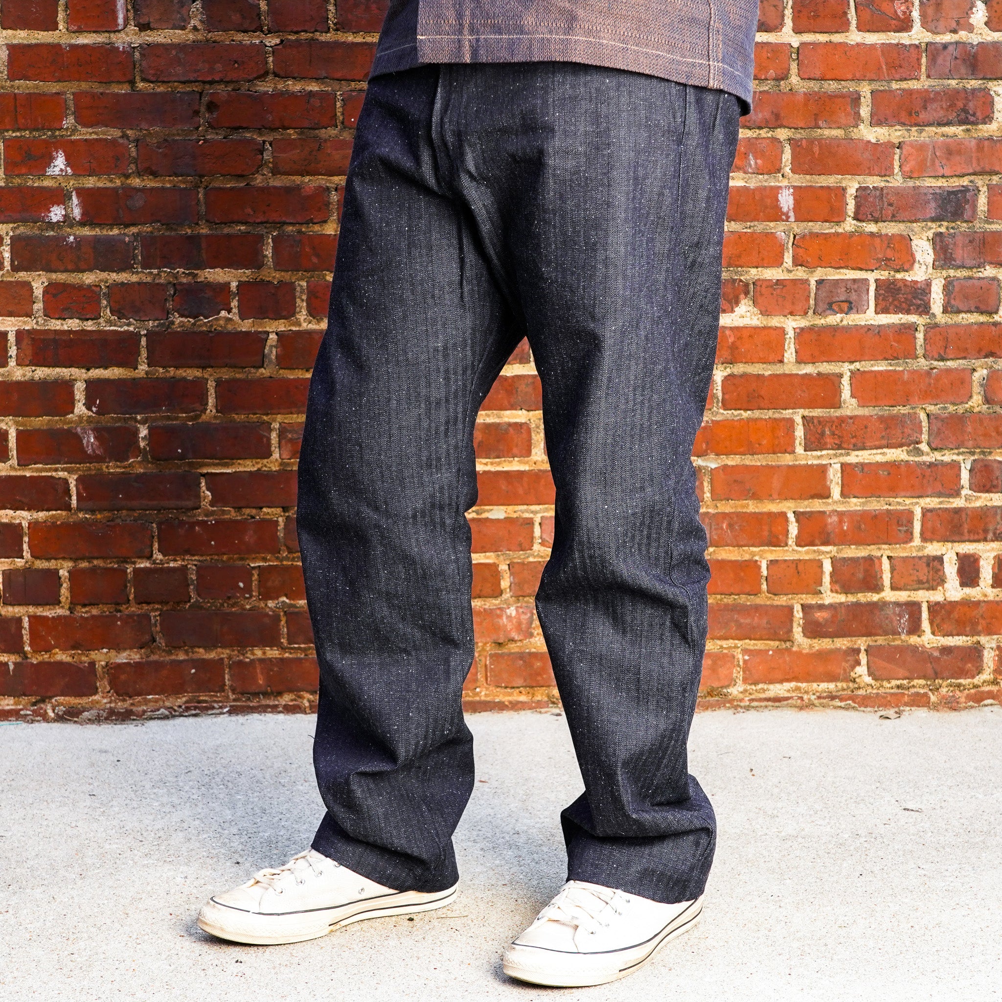 Samurai SWC300WP-HB 13oz "Gray Nep" HBT Wide Trousers - Indigo