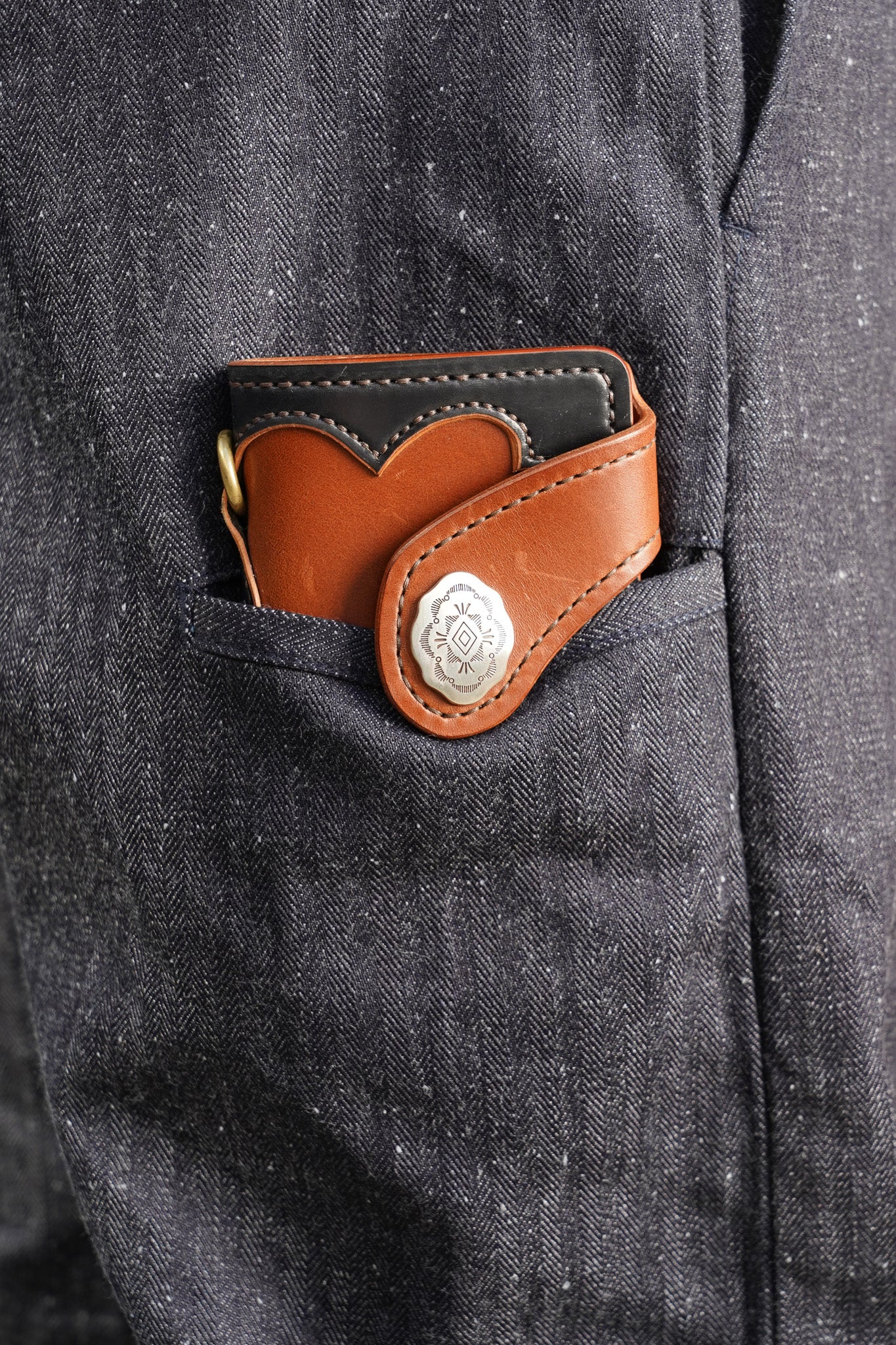 Samurai SWC300WP-HB 13oz "Gray Nep" HBT Wide Trousers - Indigo