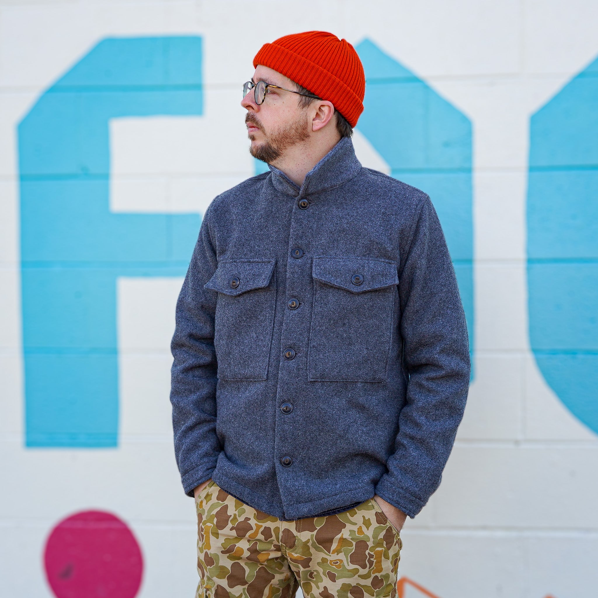 Freenote Cloth Midway Wool CPO - Heather Grey
