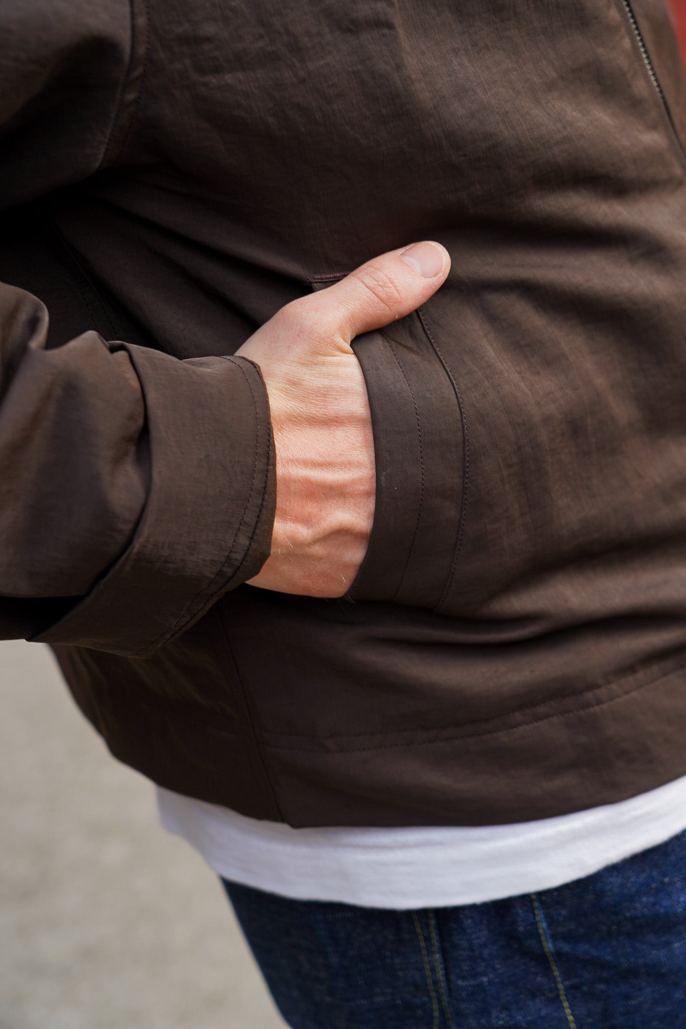 3sixteen Club Jacket - Brown Wrinkle Nylon