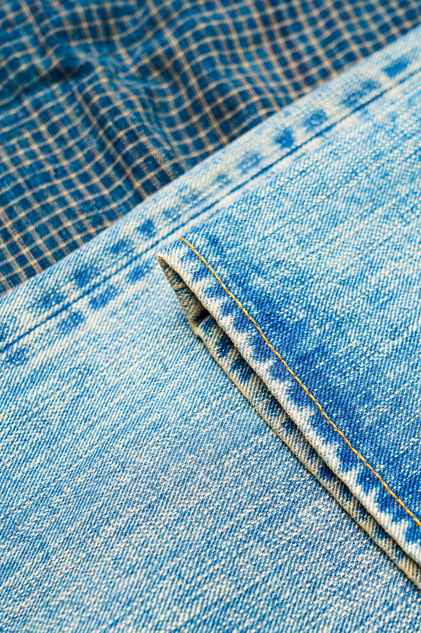 The Flat Head FN-D111C 14.5oz Left Hand Twill Wide Leg Selvedge Denim - Real Aging
