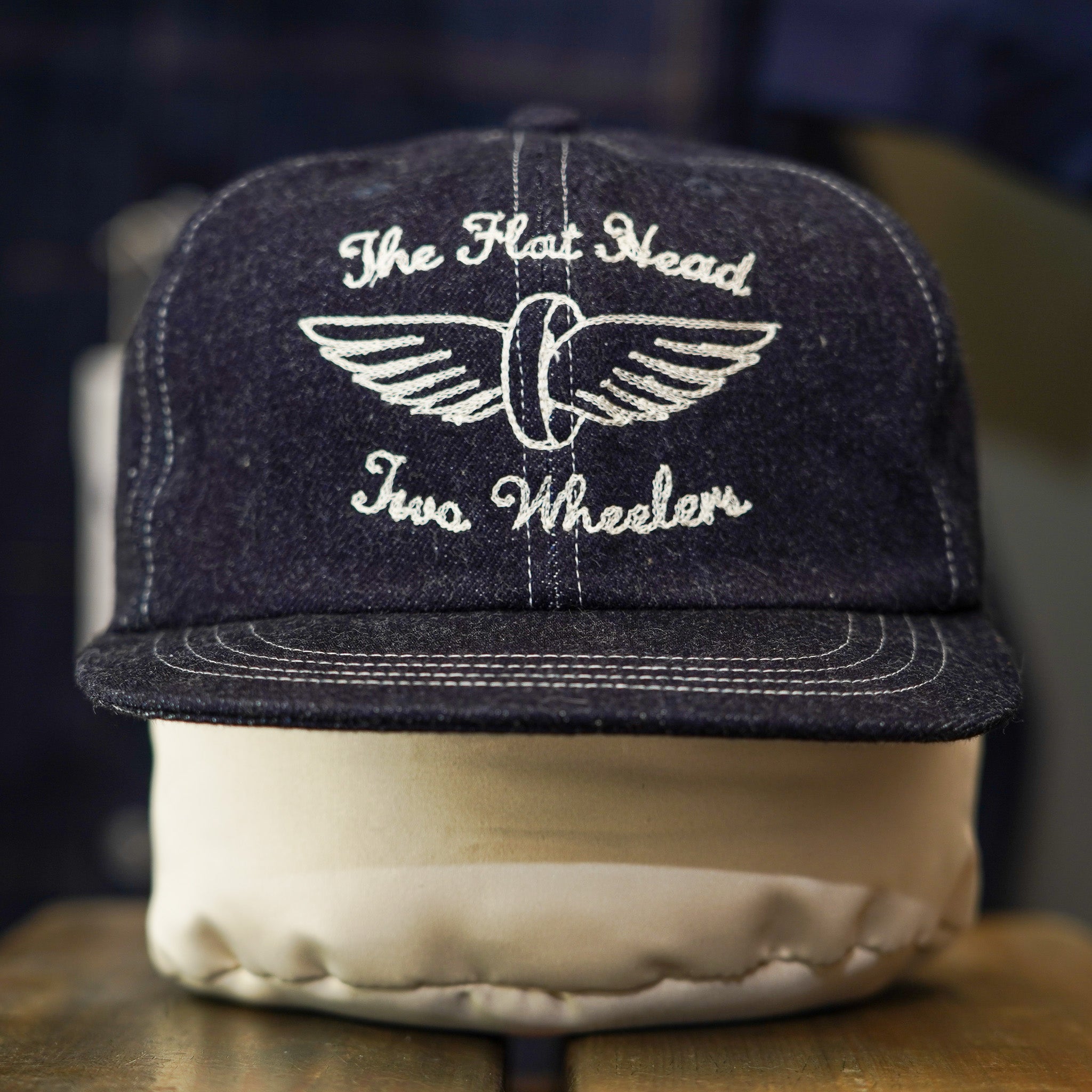 The Flat Head 12oz Denim Trucker Cap - Blue