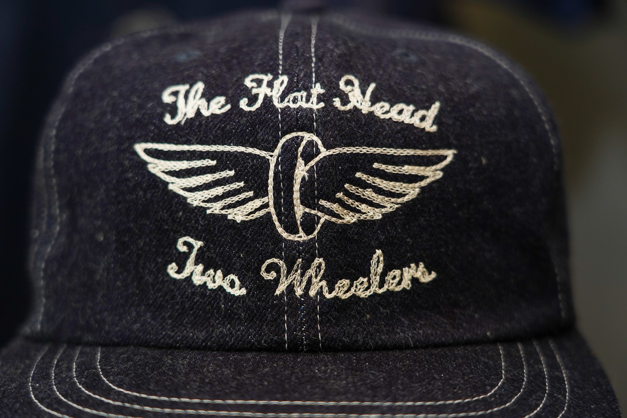 The Flat Head 12oz Denim Trucker Cap - Blue