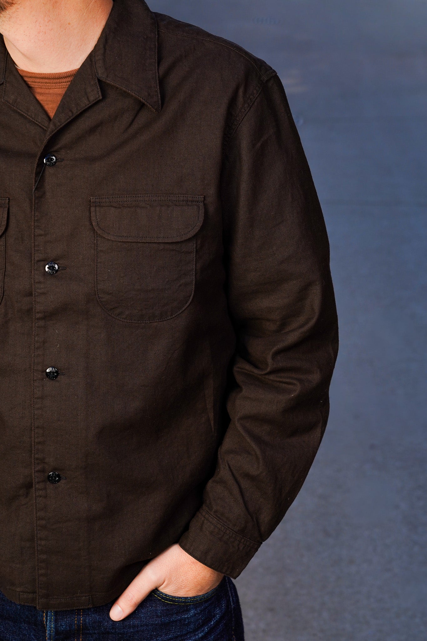 The Flat Head FN-SCR-022L Cotton Linen Shirt - Bengala Dyed