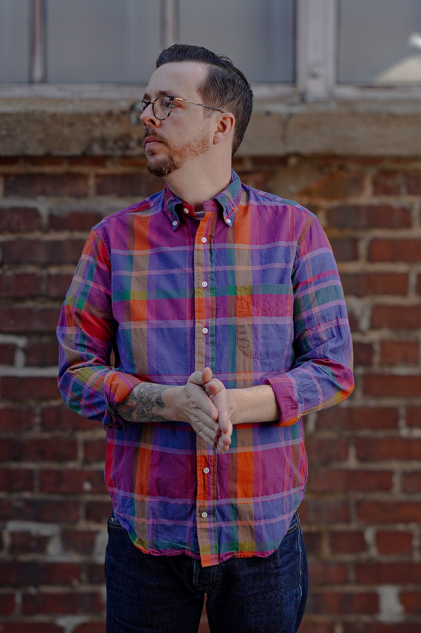 Gitman Vintage Original Madras Shirt - Purple