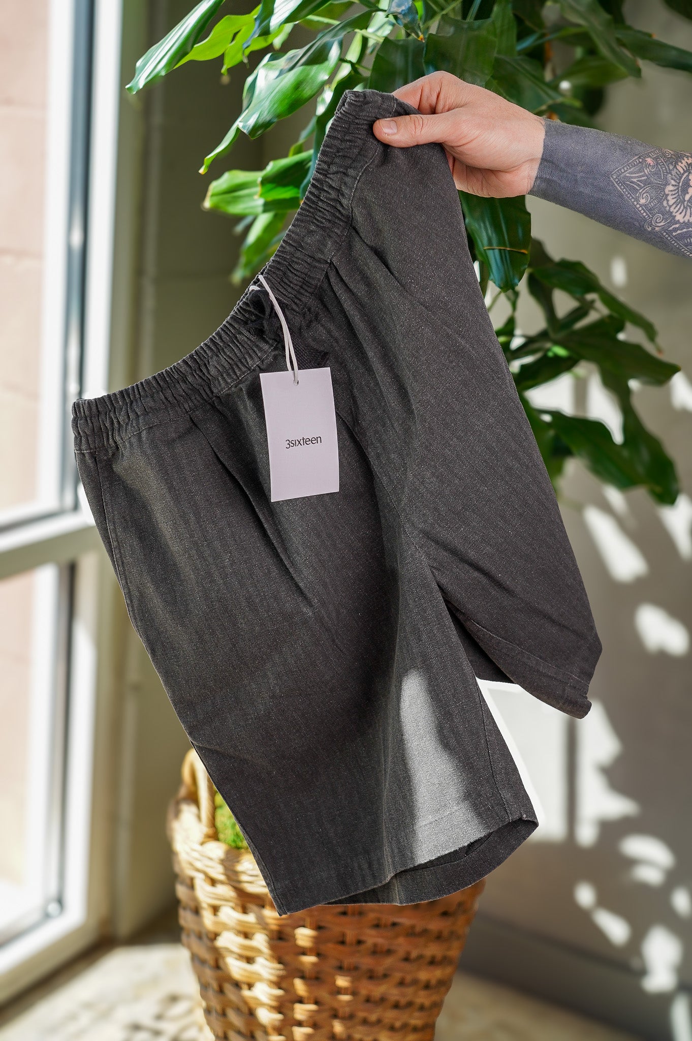 3sixteen Drawstring Short - Charcoal HBT