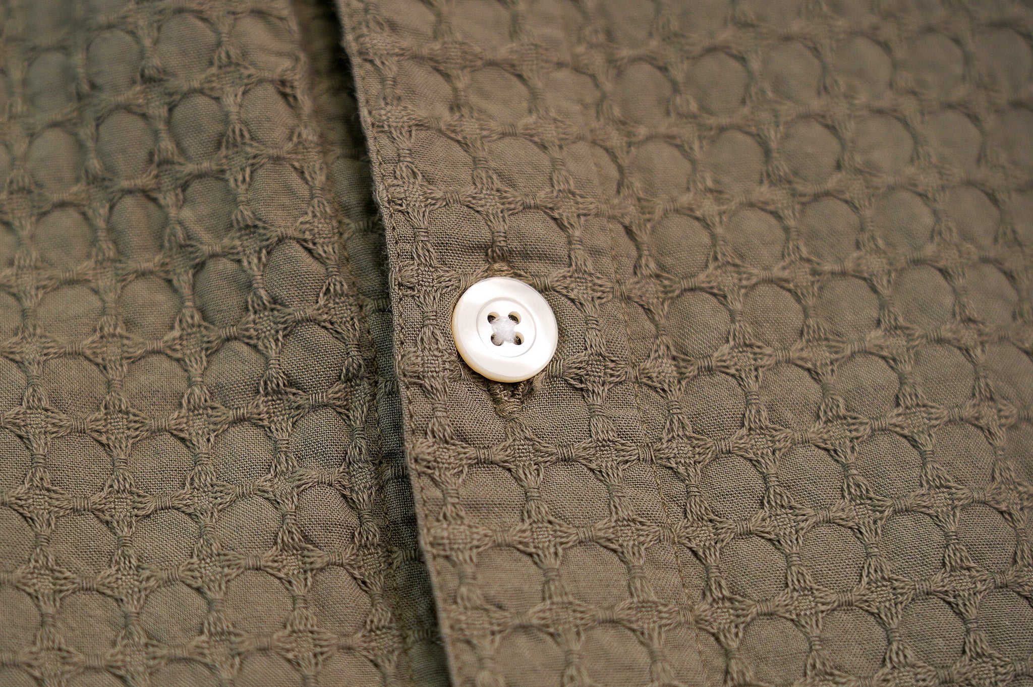 3sixteen Resort Shirt - Olive Geo Weave