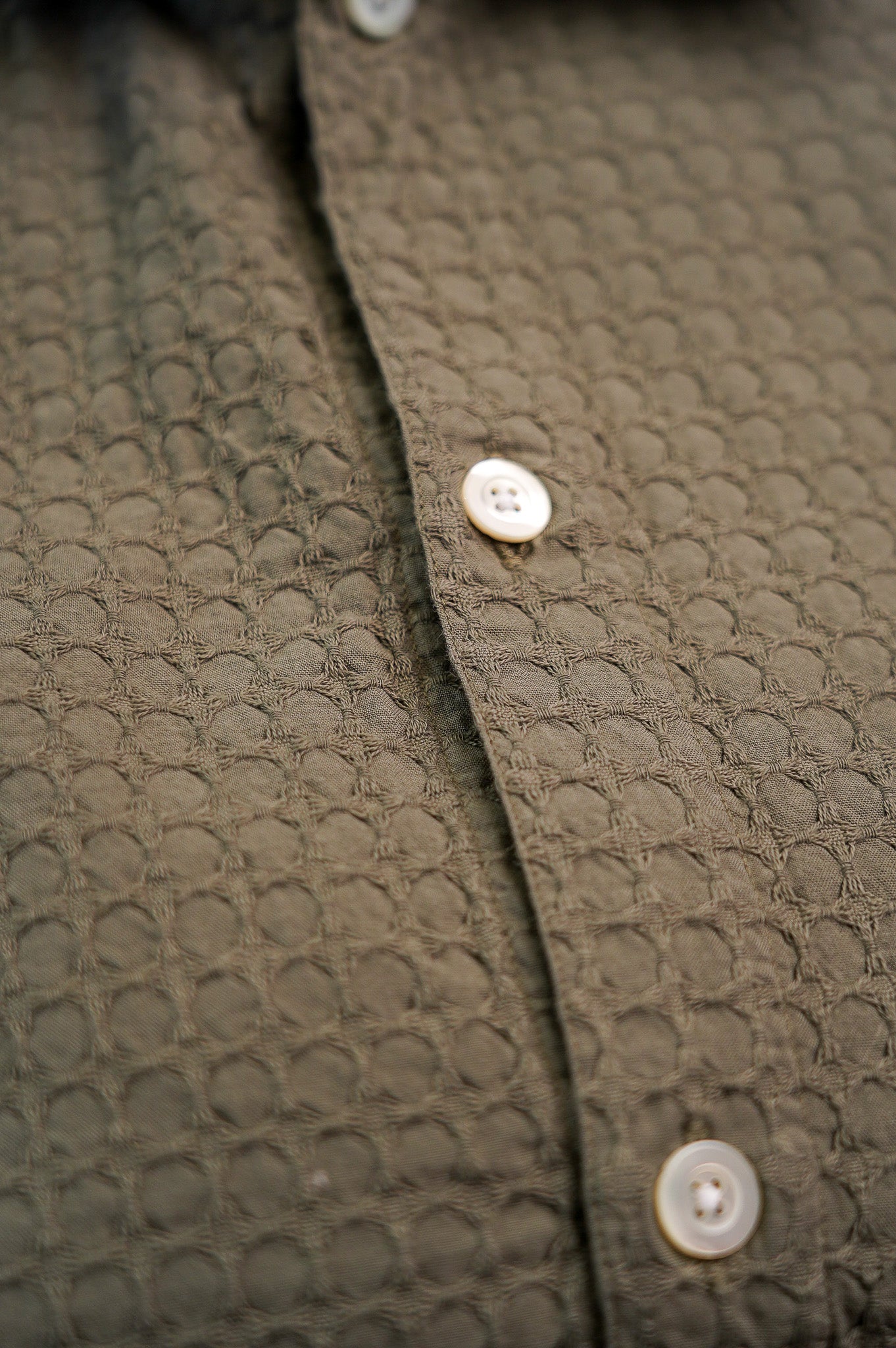 3sixteen Resort Shirt - Olive Geo Weave