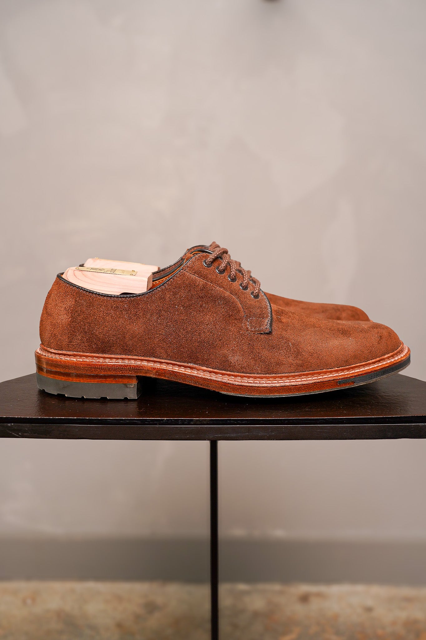 Alden 9474C Plain Toe Blucher - Reverse Tobacco Chamois