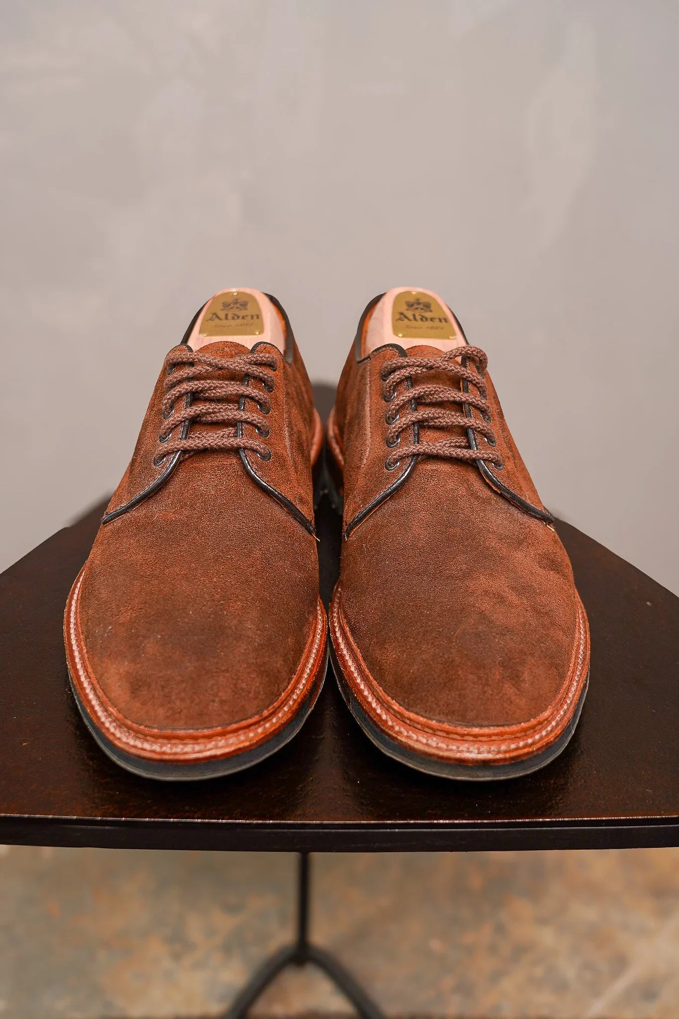 Alden 9474C Plain Toe Blucher - Reverse Tobacco Chamois