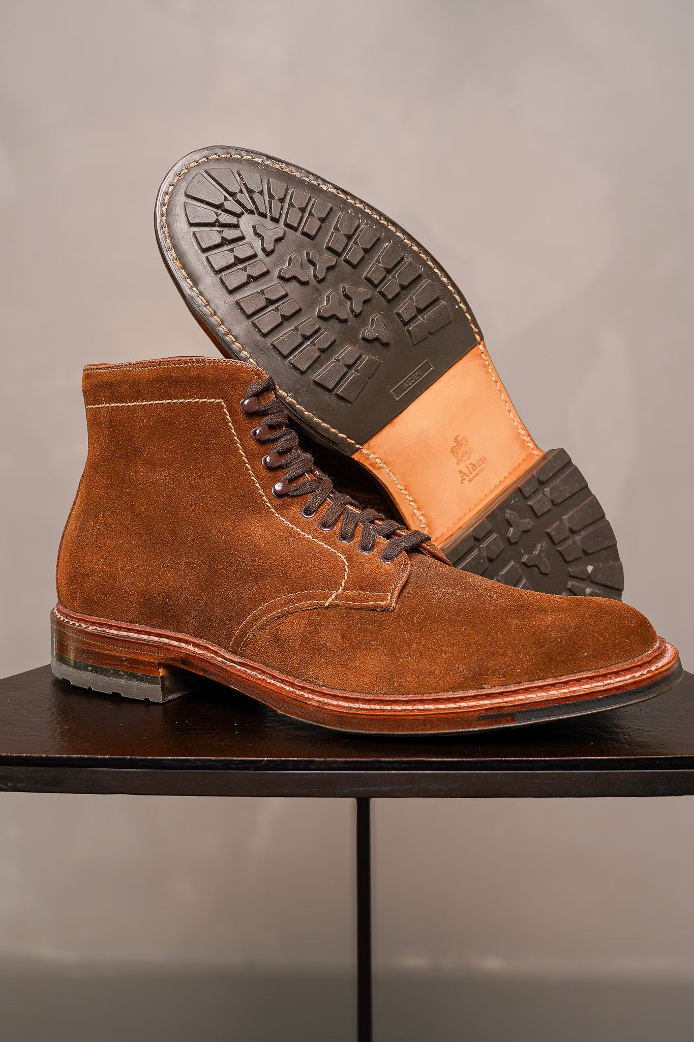 Alden 4511HC Plain Toe Boot - Snuff Suede