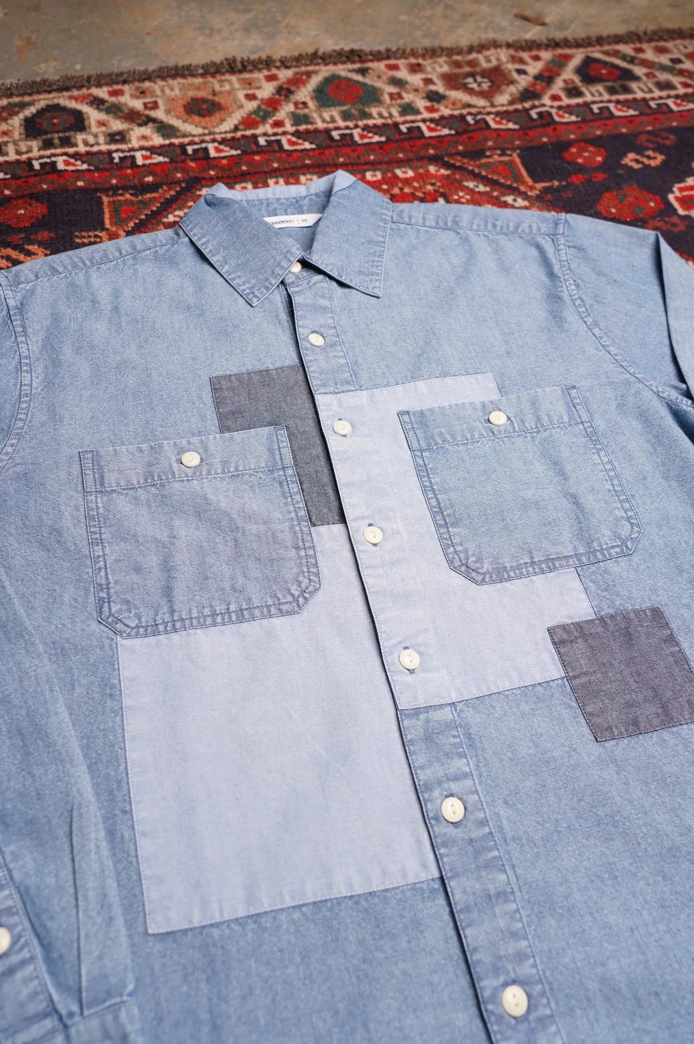 3sixteen Utility Shirt - Indigo Patchwork Chambray