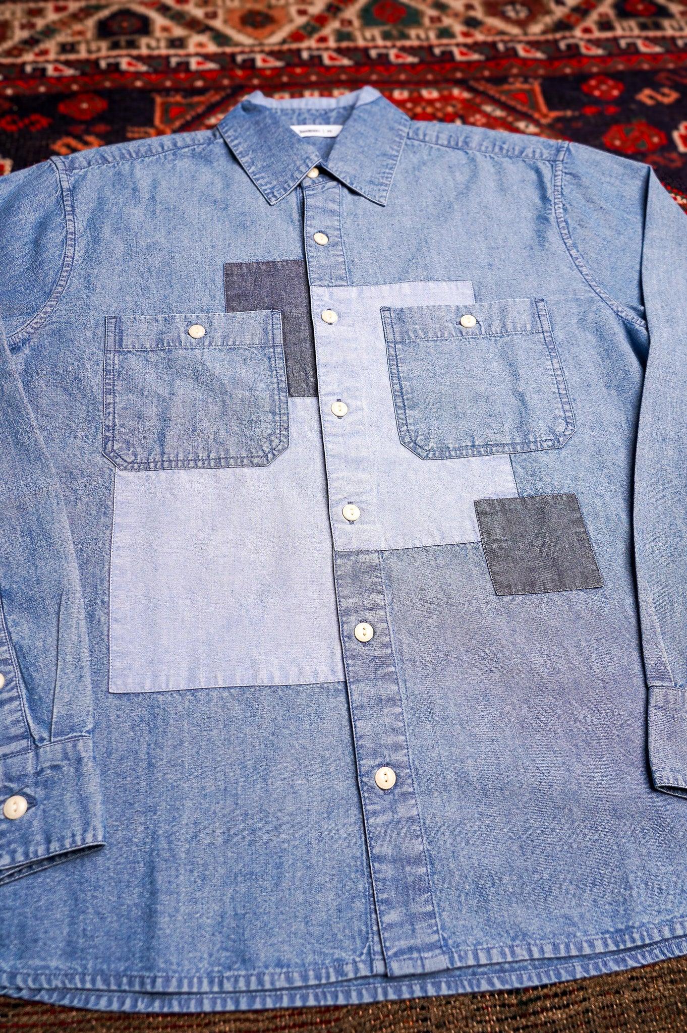 3sixteen Utility Shirt - Indigo Patchwork Chambray