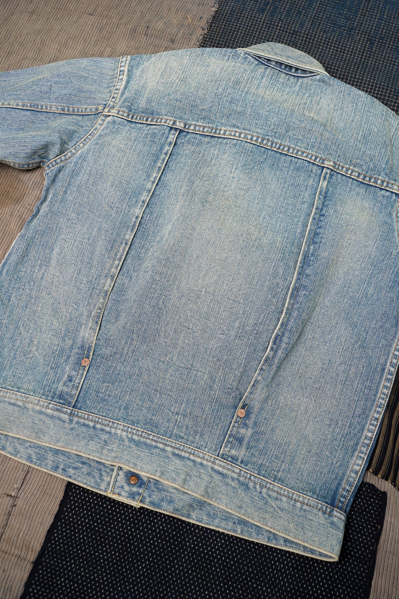 The Flat Head FN-OJ-D101C 14.5oz Left Hand Twill 40's Style Type 1 Denim Jacket - Real Aging