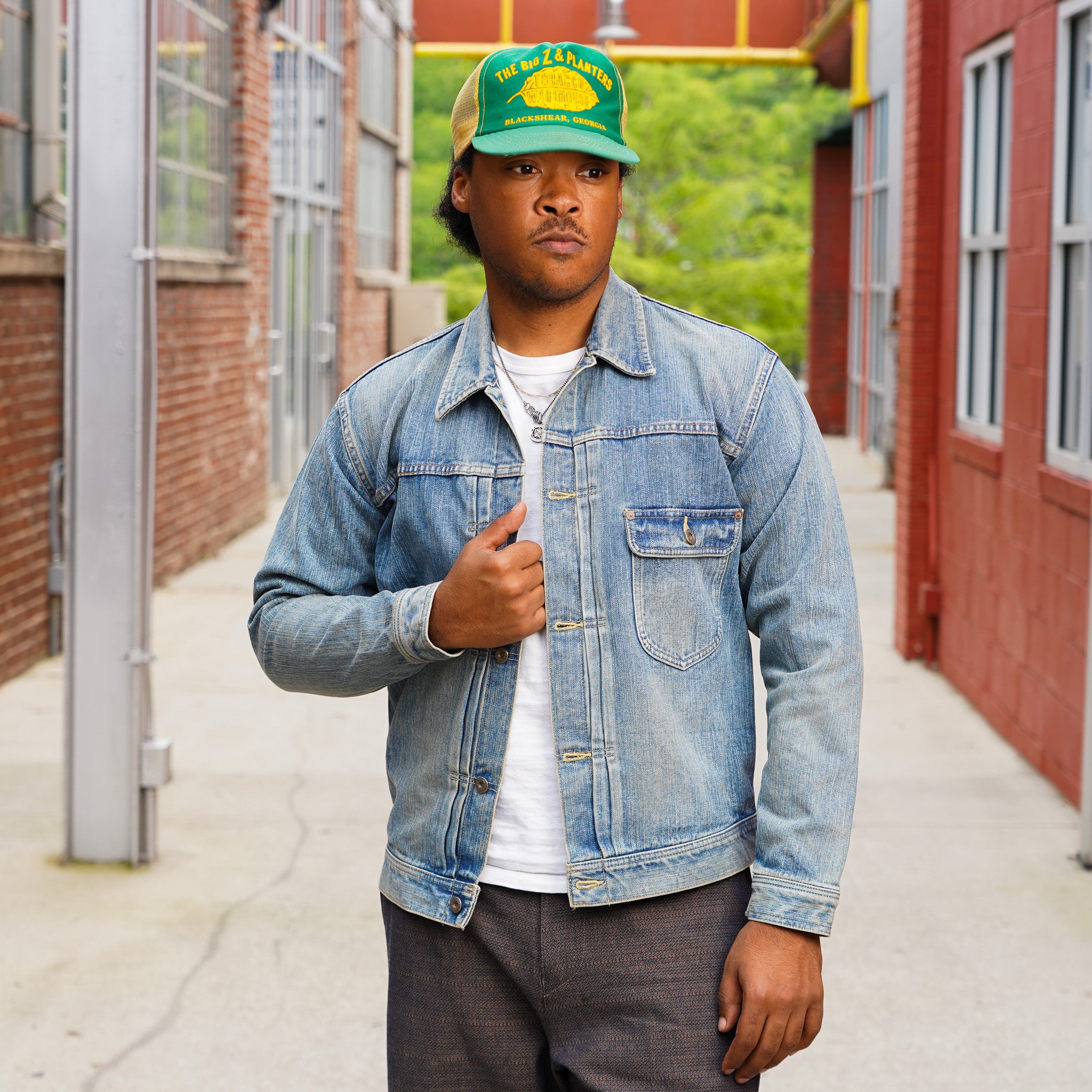 The Flat Head FN-OJ-D101C 14.5oz Left Hand Twill 40's Style Type 1 Denim Jacket - Real Aging