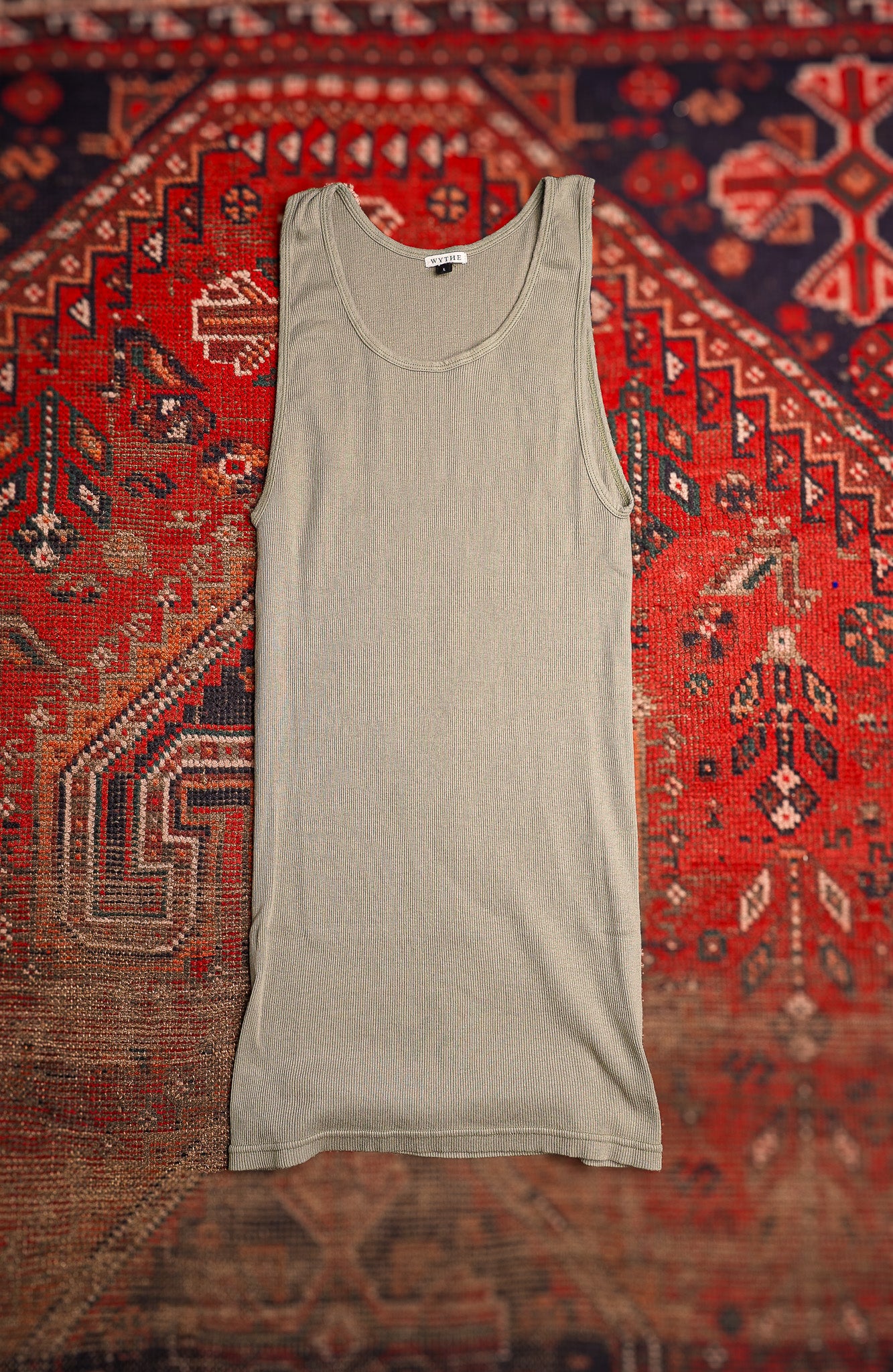 Wythe Tubular Cotton Ribbed Tank Top - Faded Olive