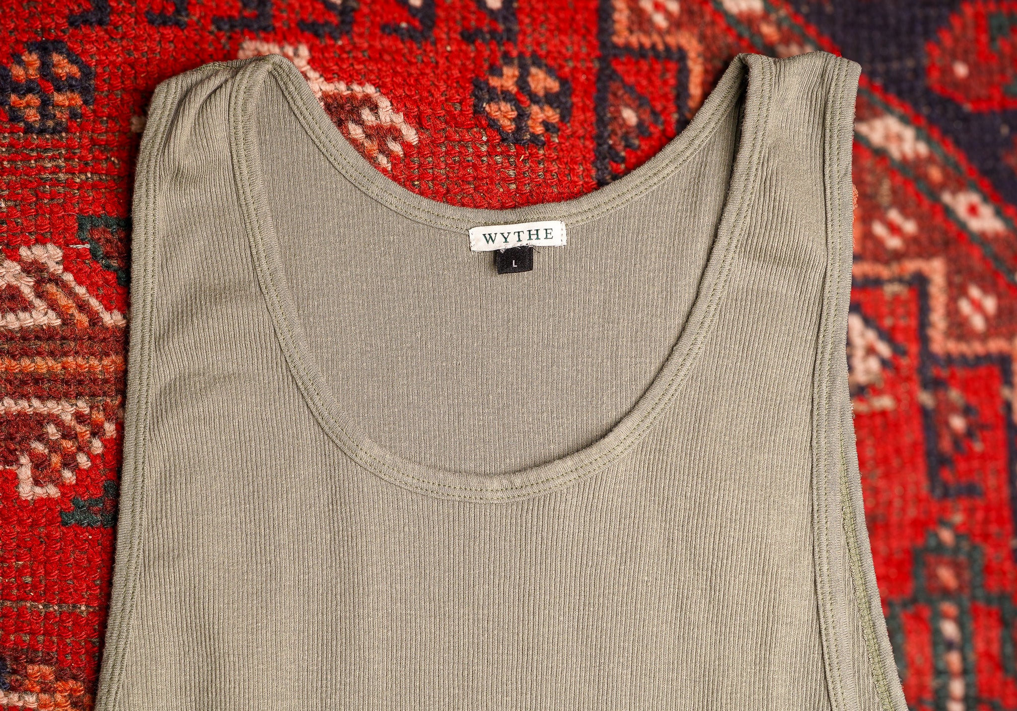 Wythe Tubular Cotton Ribbed Tank Top - Faded Olive