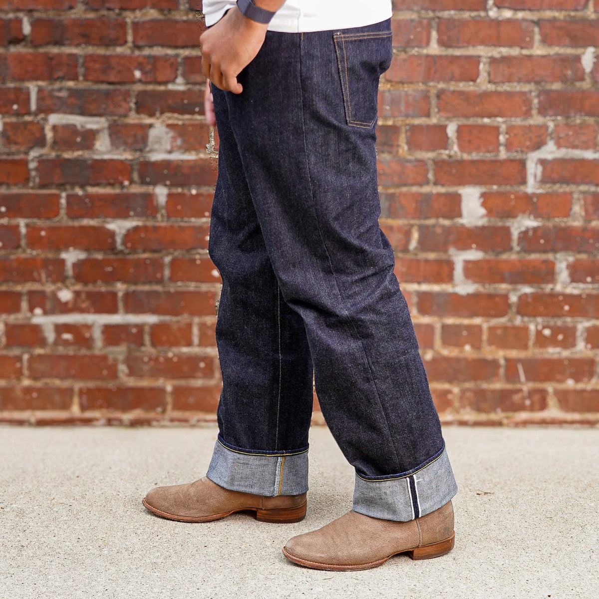 The Flat Head FN-D111 14.5oz Left Hand Twill Wide Leg Selvedge 