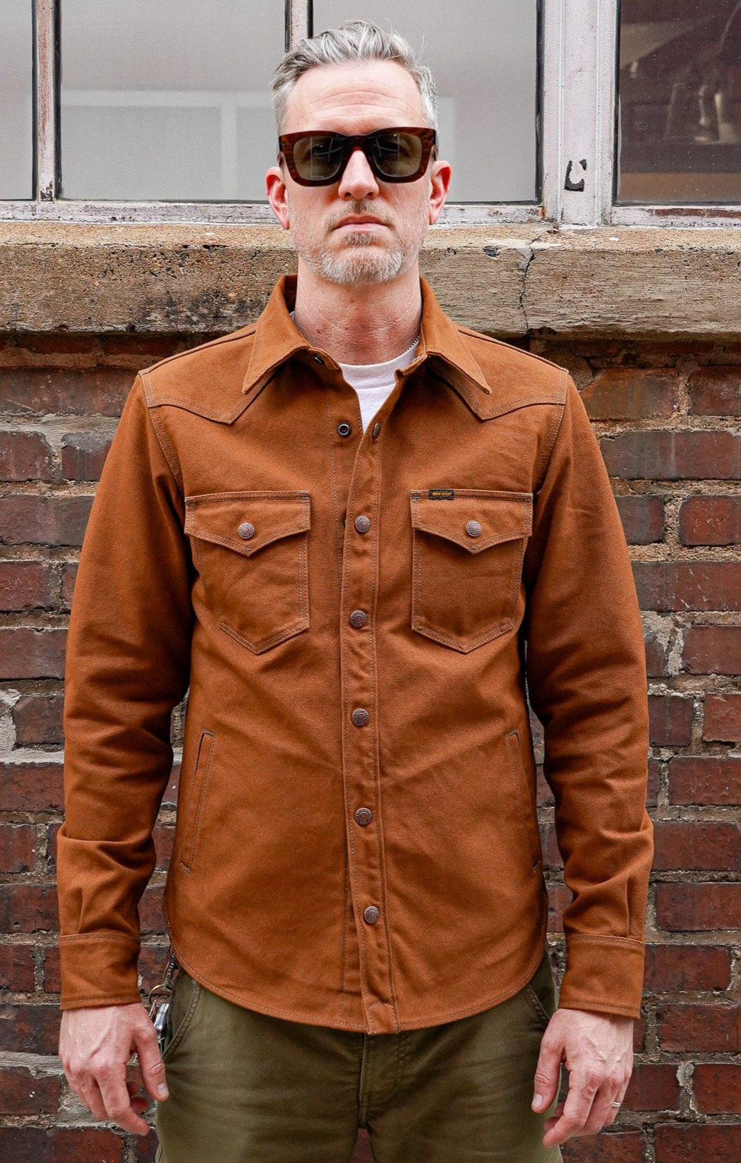 Iron Heart IHSH-422-BRN 17oz Cotton Duck CPO Shirt - Brown