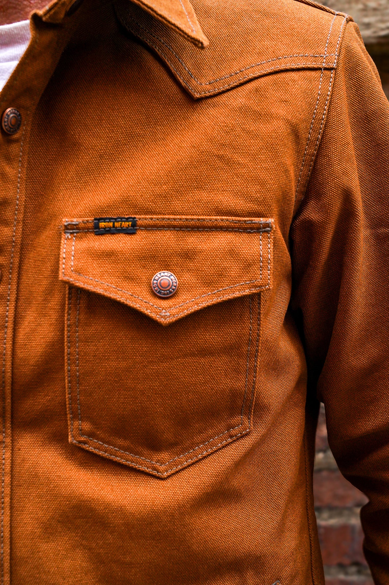 Iron Heart IHSH-422-BRN 17oz Cotton Duck CPO Shirt - Brown