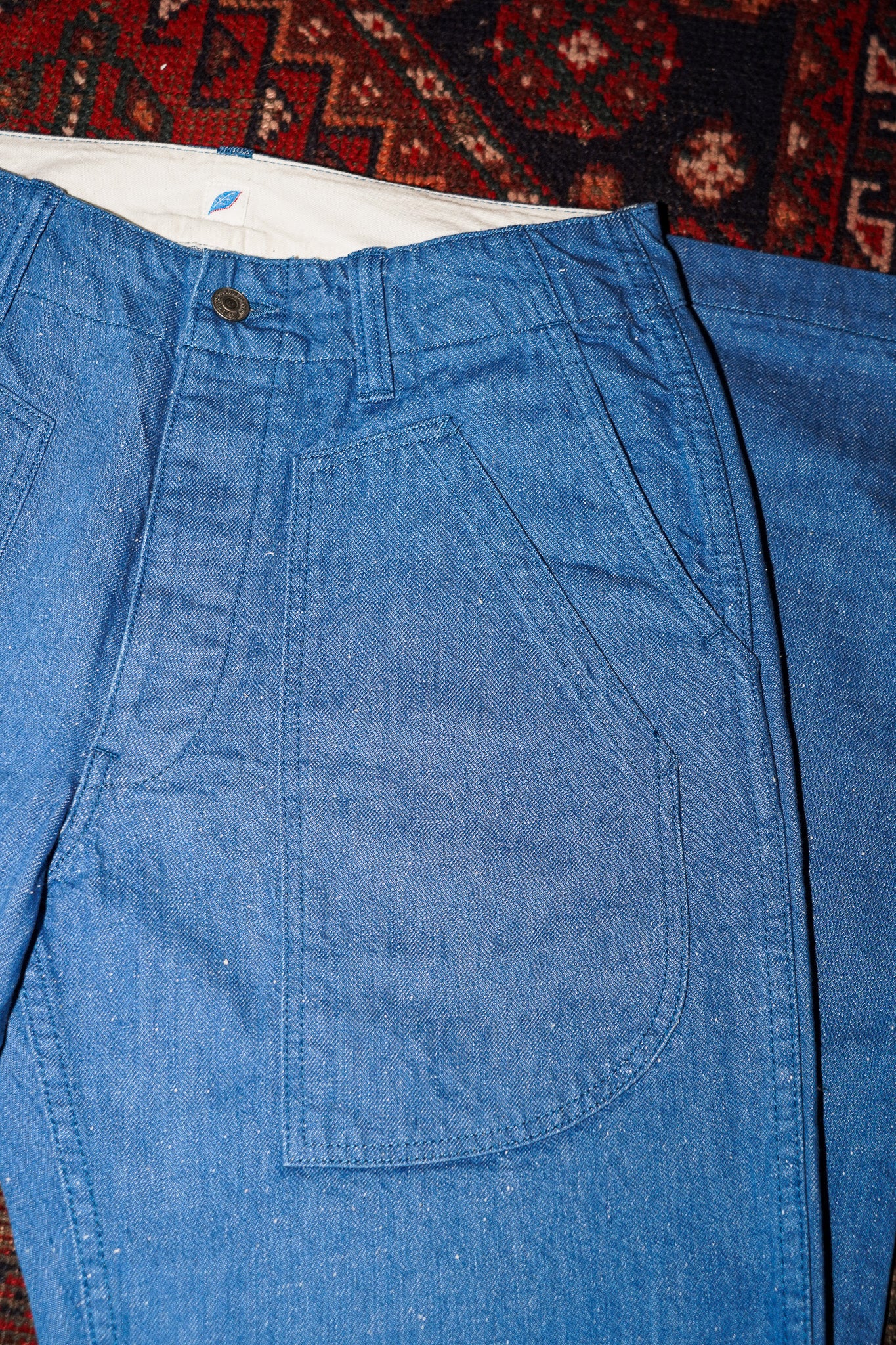 Pure Blue Japan LP-1191-L 10oz Double Pocket Worker Pants - Light Indigo
