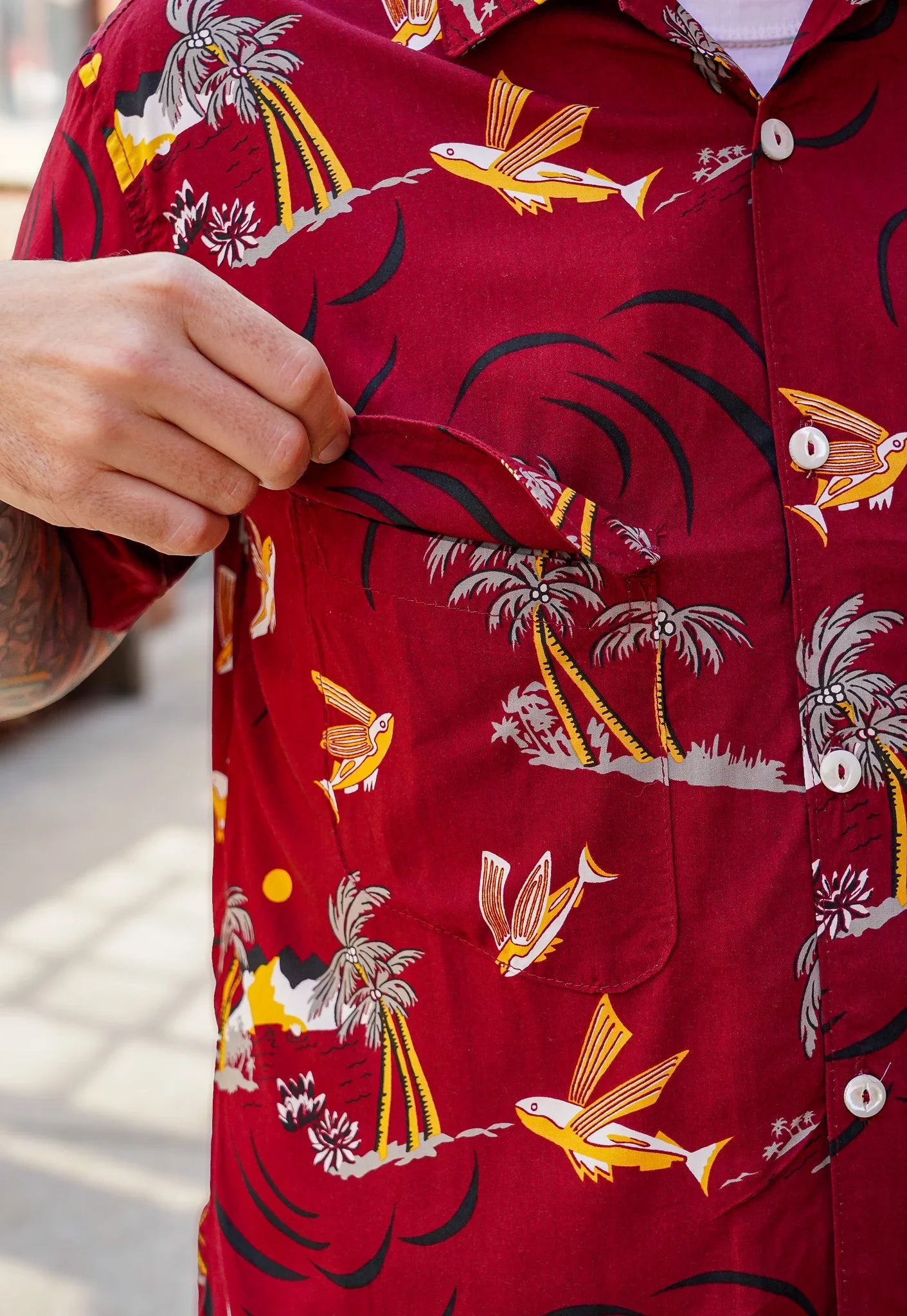 Freenote Cloth Dean Double Pocket Shirt - Flying Fish