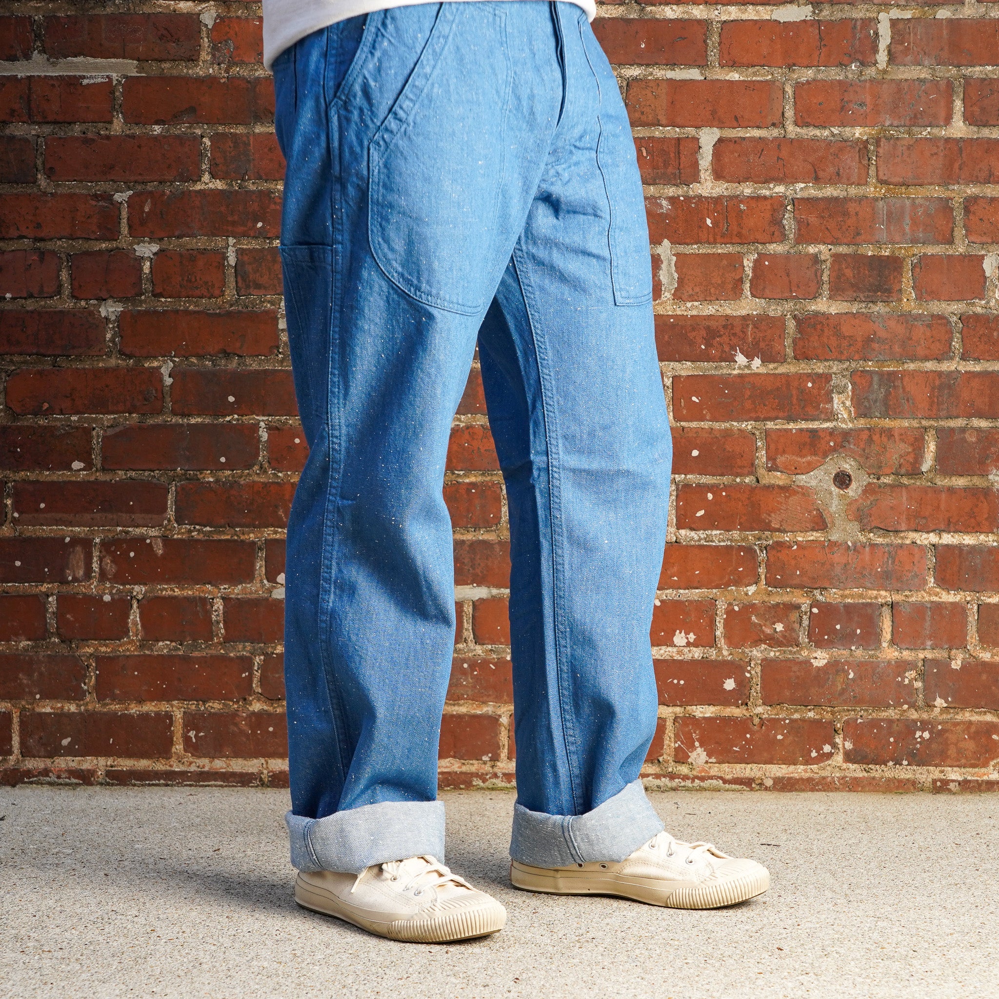 Pure Blue Japan LP-1191-L 10oz Double Pocket Worker Pants - Light Indigo