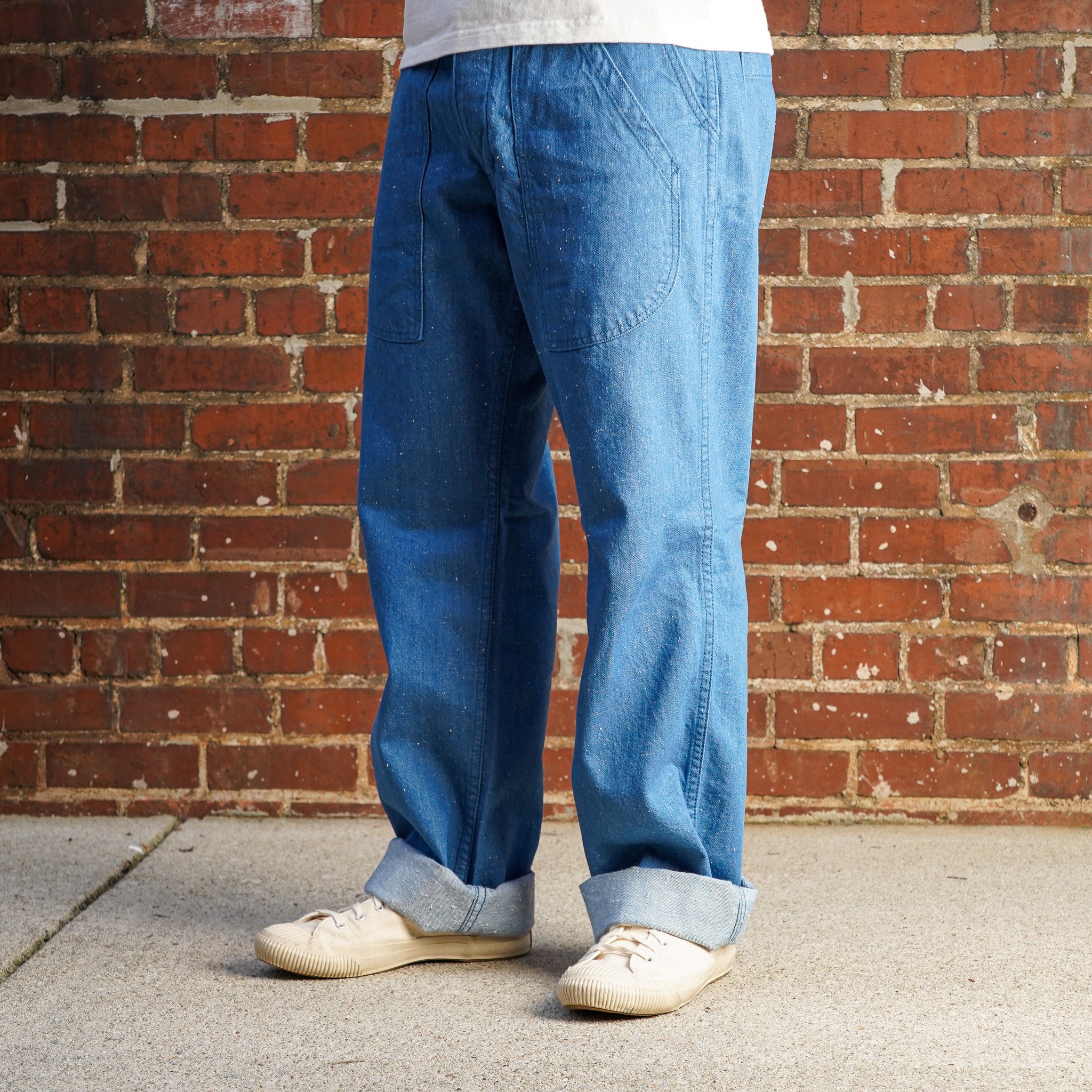 Pure Blue Japan LP-1191-L 10oz Double Pocket Worker Pants - Light Indigo