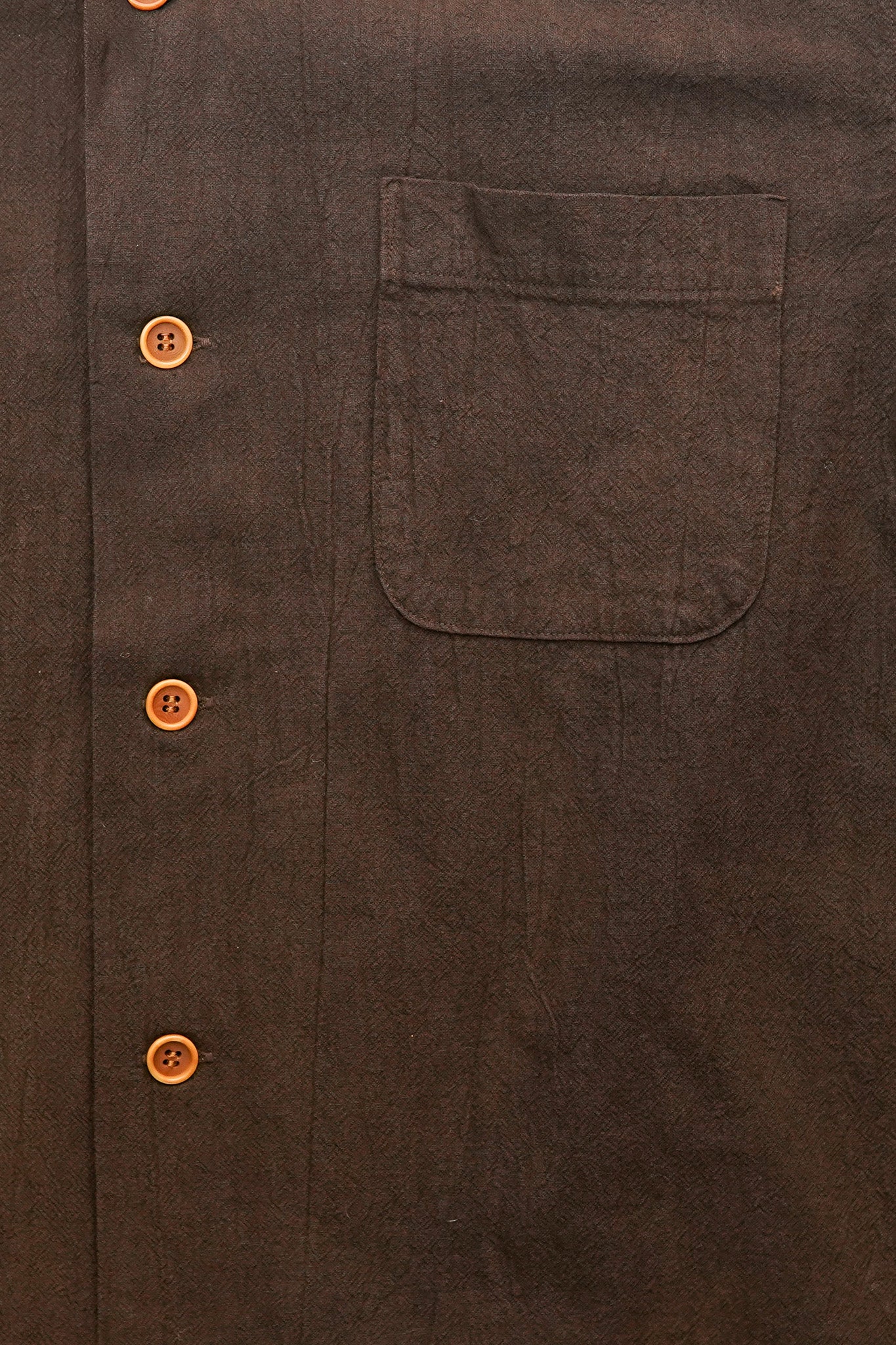 Studio D'Artisan 5739 Cotton/Linen Amami-Dorozome Mud-Dyed Shirt - Dark Brown