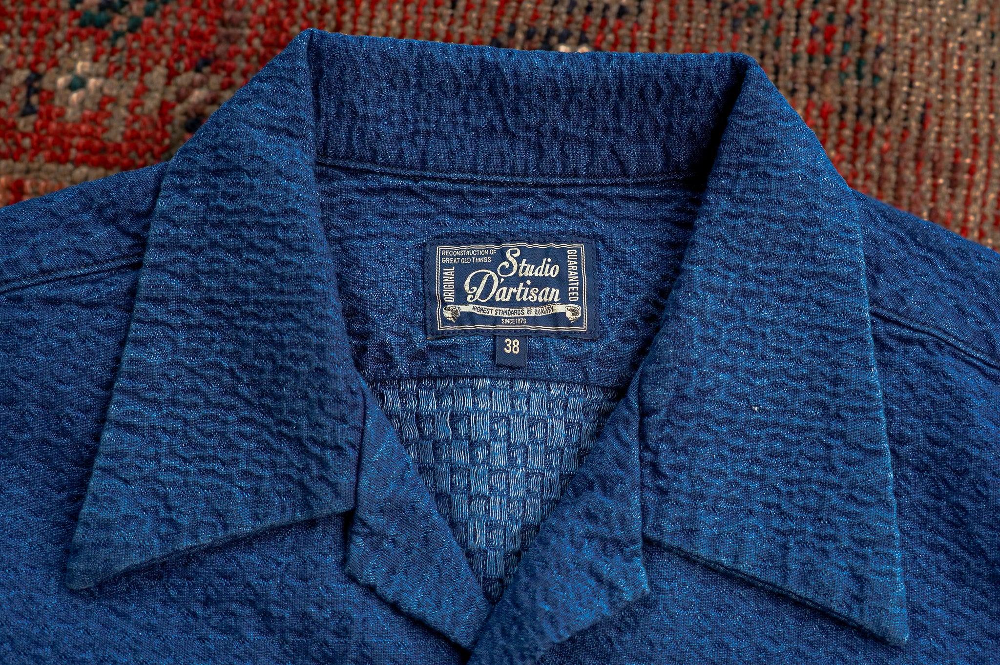 Studio D'Artisan 5724U Indigo Dobby Short Sleeved Shirt - Used