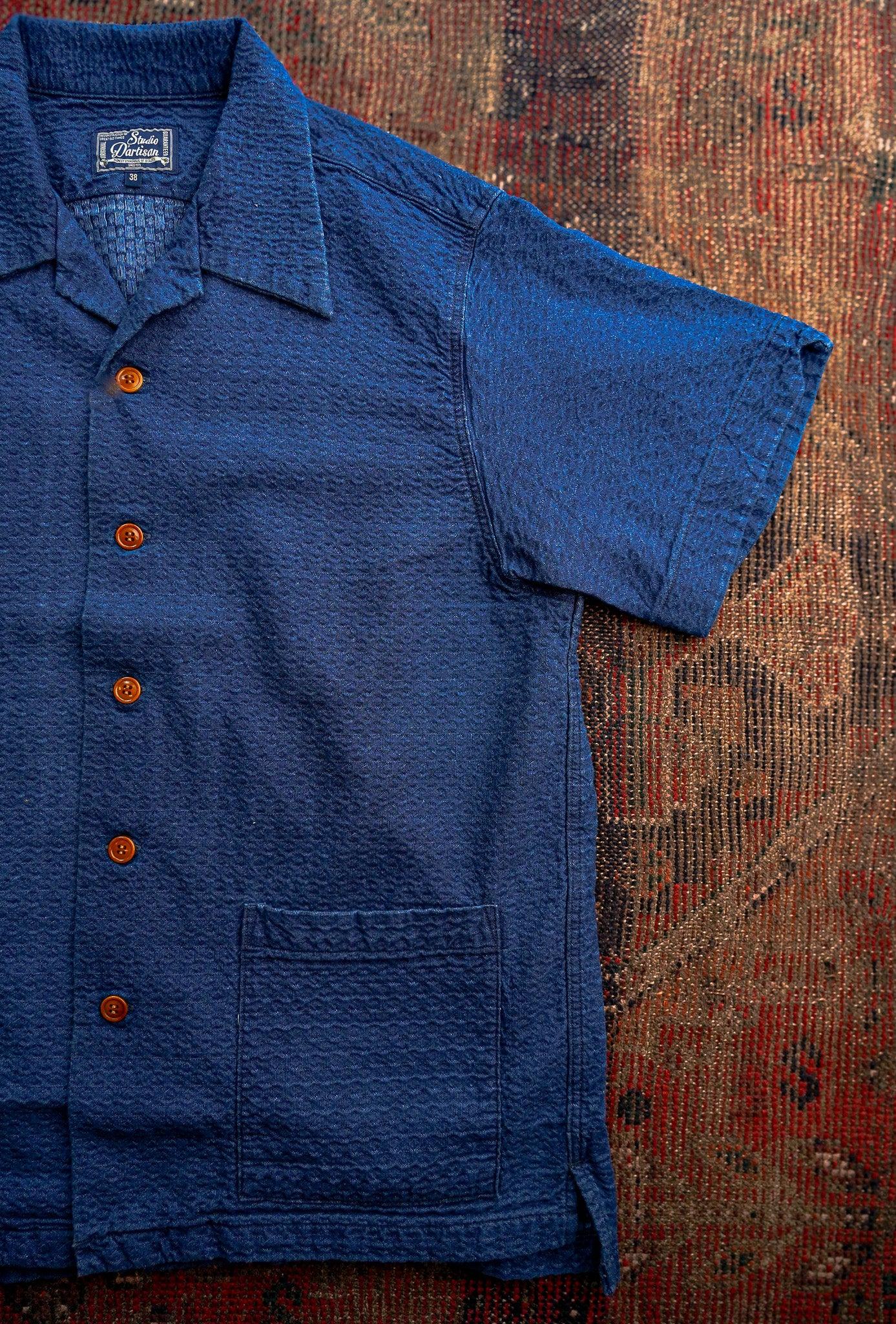 Studio D'Artisan 5724U Indigo Dobby Short Sleeved Shirt - Used
