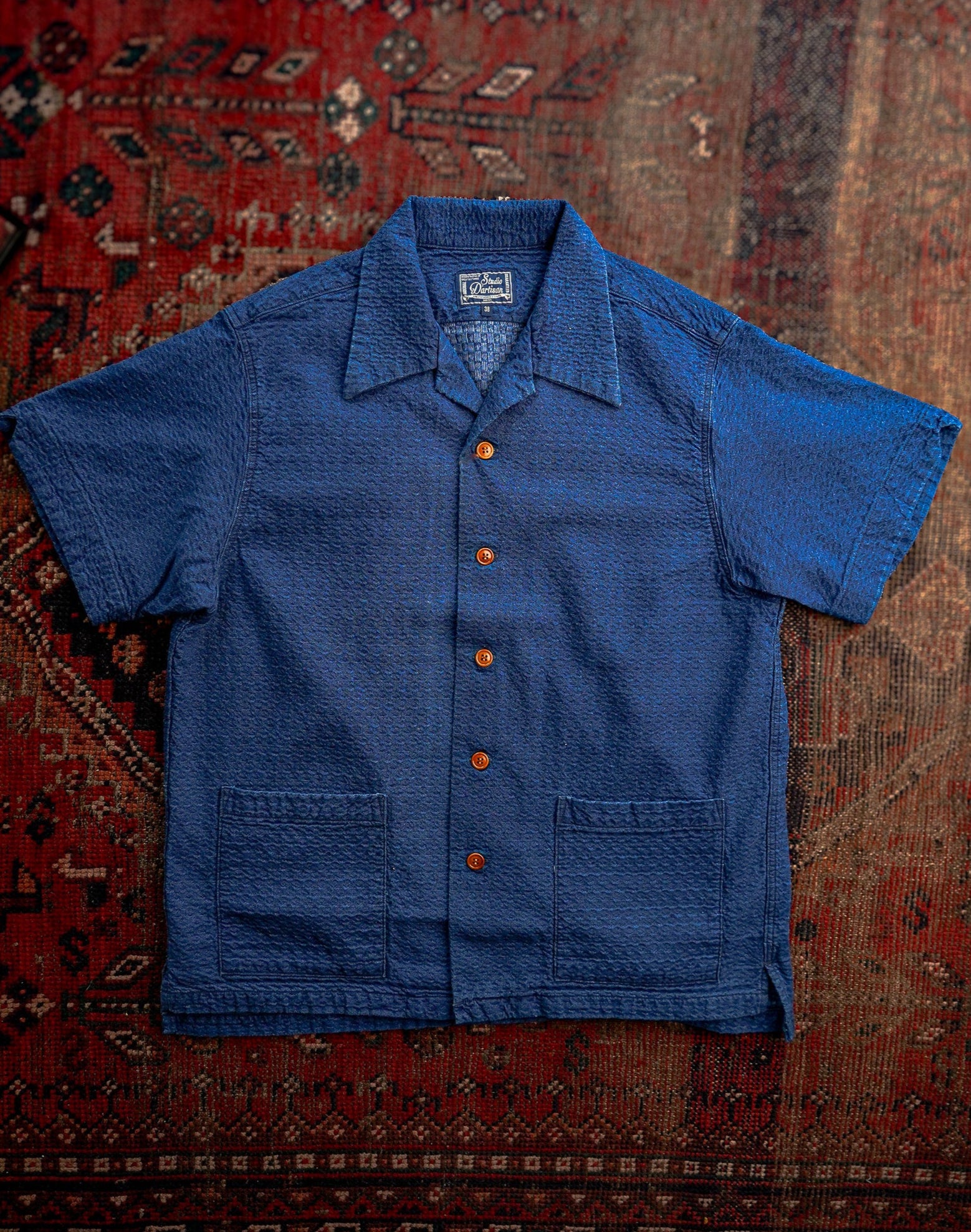 Studio D'Artisan 5724U Indigo Dobby Short Sleeved Shirt - Used