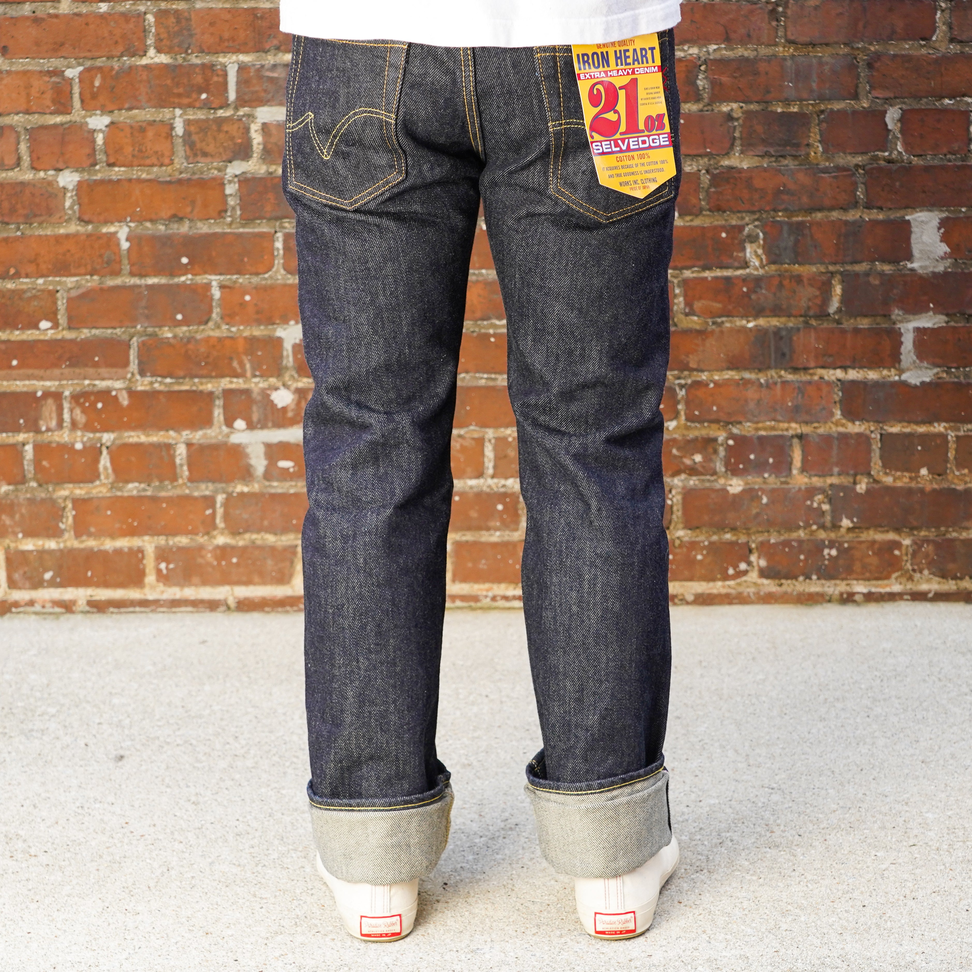 Iron Heart IH-666S-21 21oz Selvedge Denim Slim Straight Cut Jeans - Indigo