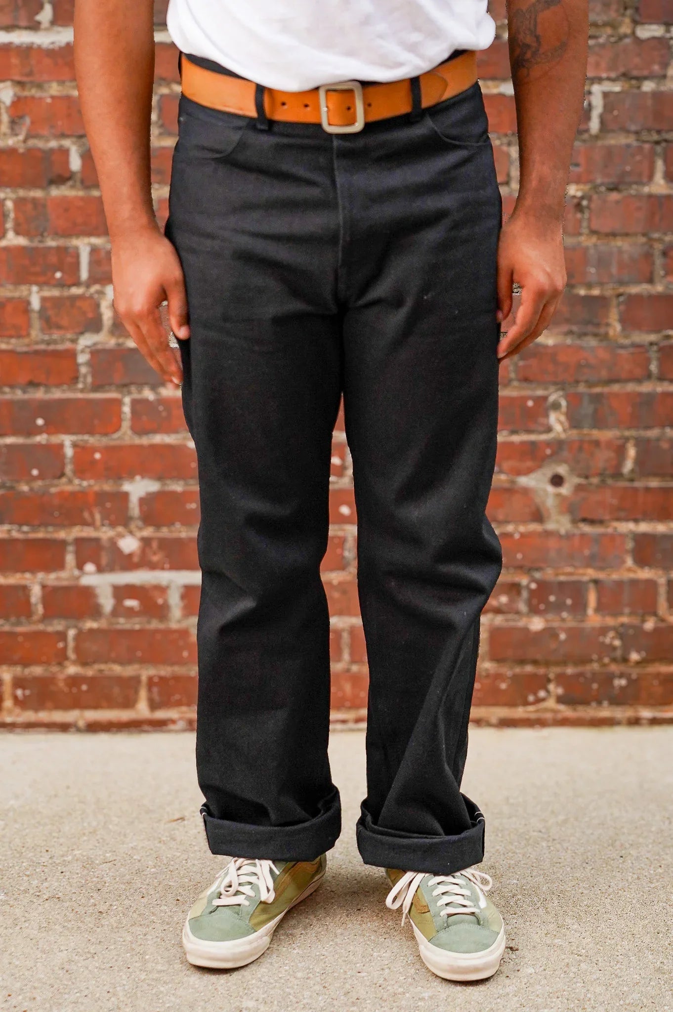 Freenote Cloth Modesto Wide Leg - 17oz Double Black Slub