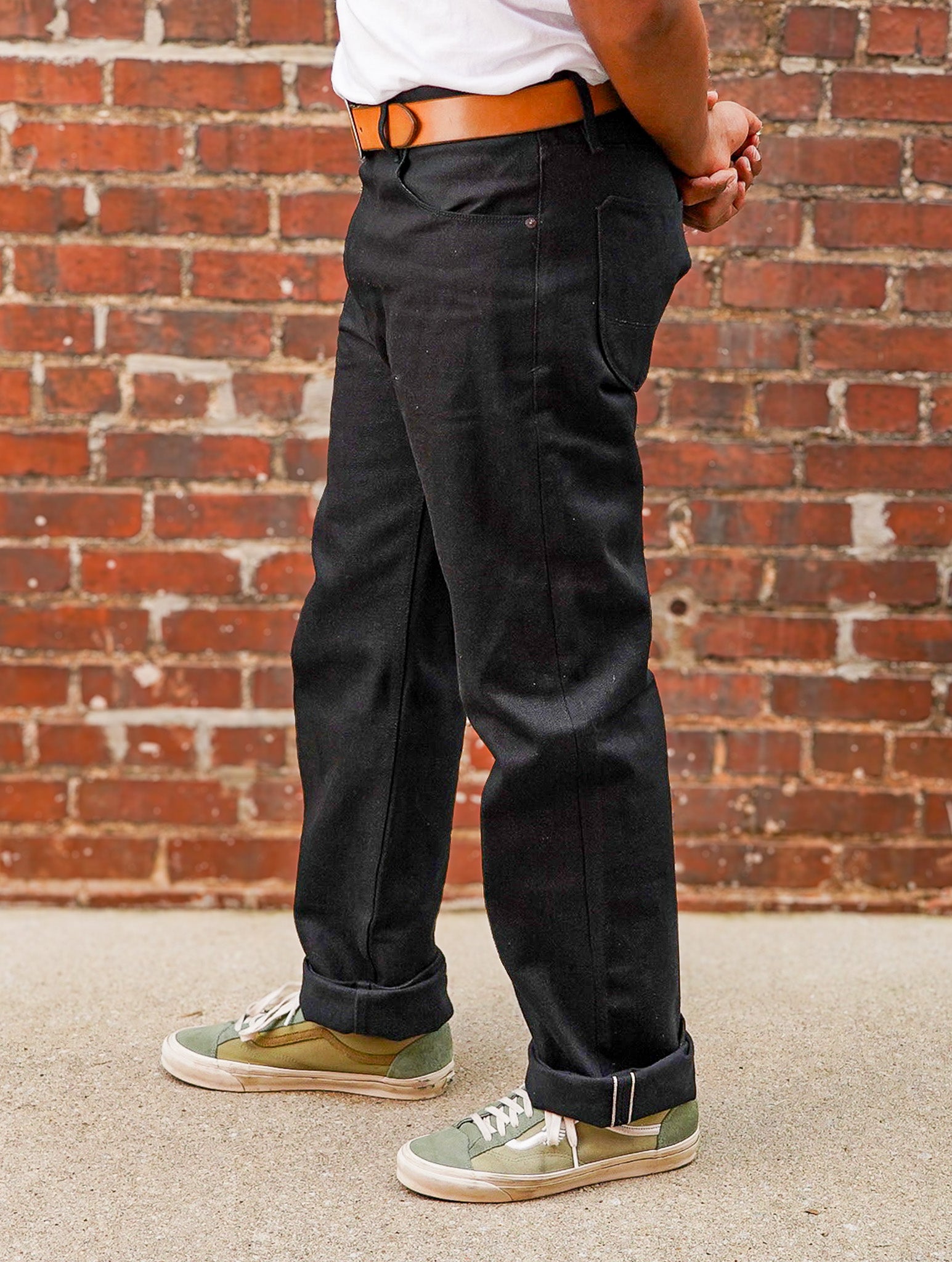 Freenote Cloth Modesto Wide Leg - 17oz Double Black Slub