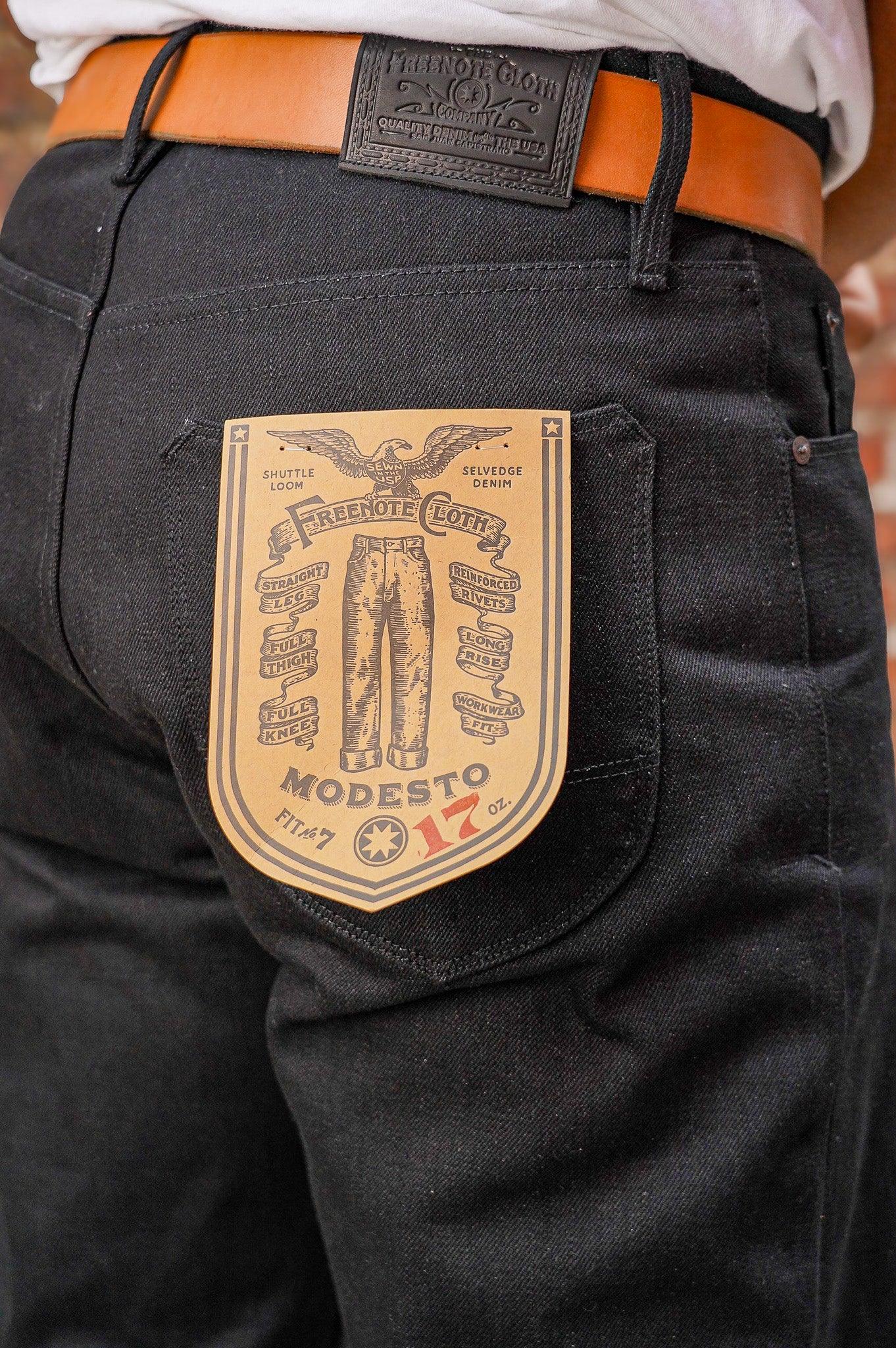 Freenote Cloth Modesto Wide Leg - 17oz Double Black Slub