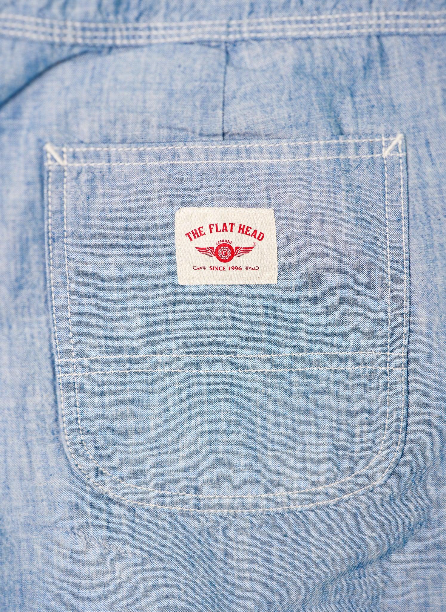 The Flat Head FN-PA-C015 5oz Chambray Relax Pants