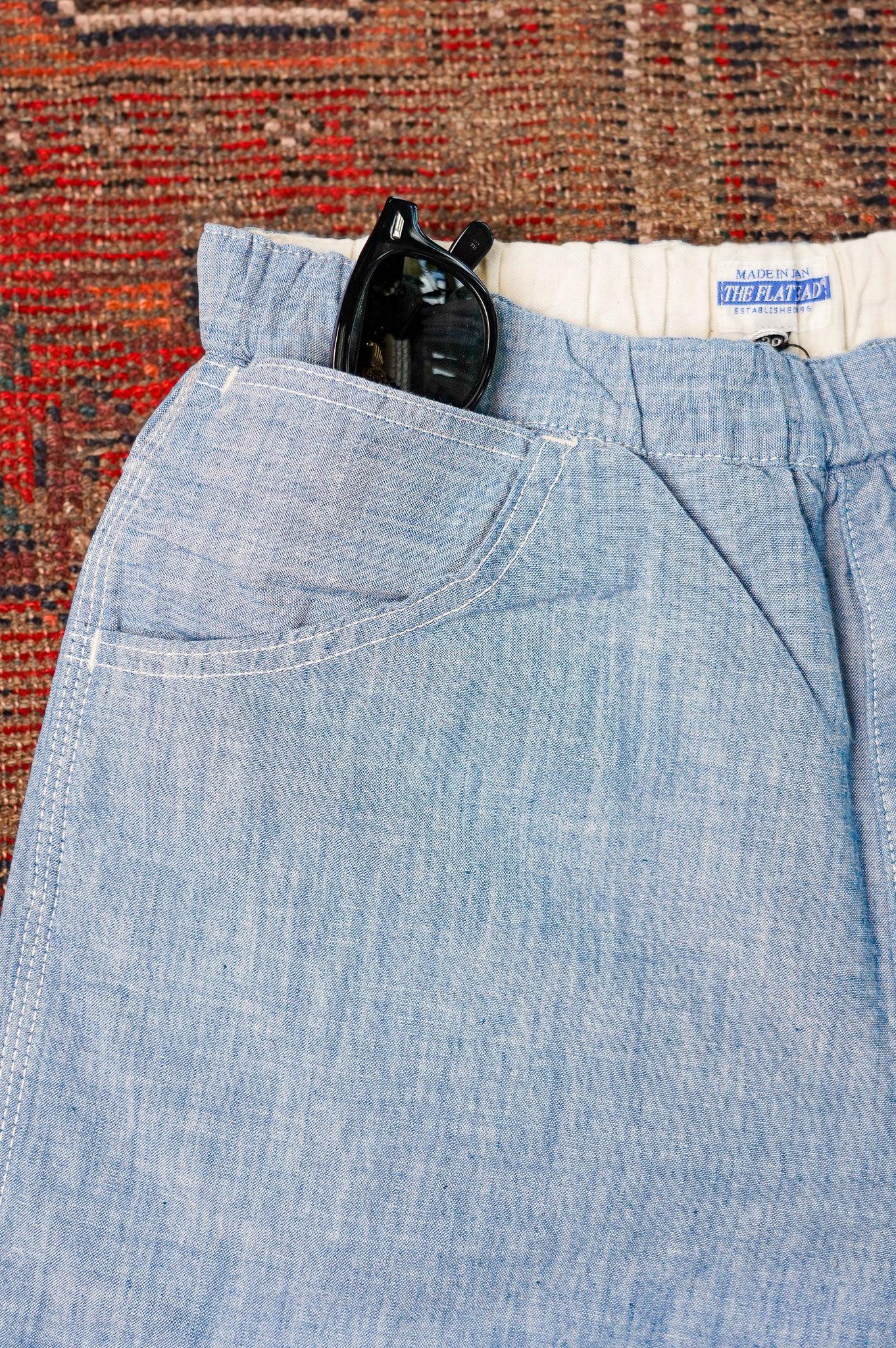 The Flat Head FN-PA-C015 5oz Chambray Relax Pants