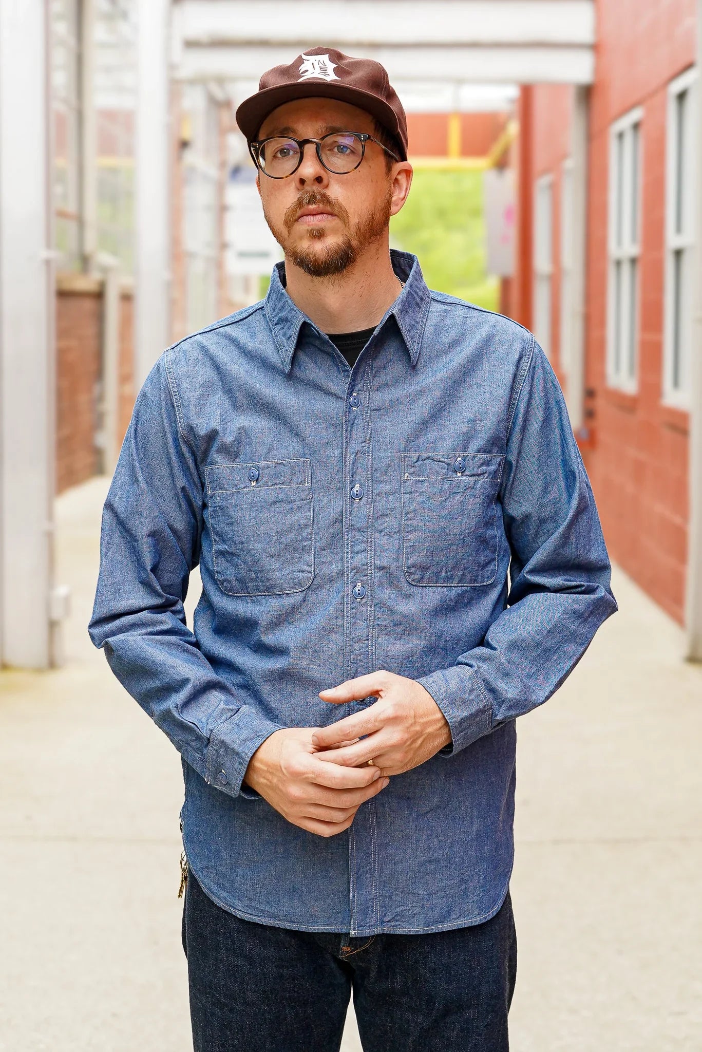 Fullcount 4810-22 5oz Chambray Shirt - Blue