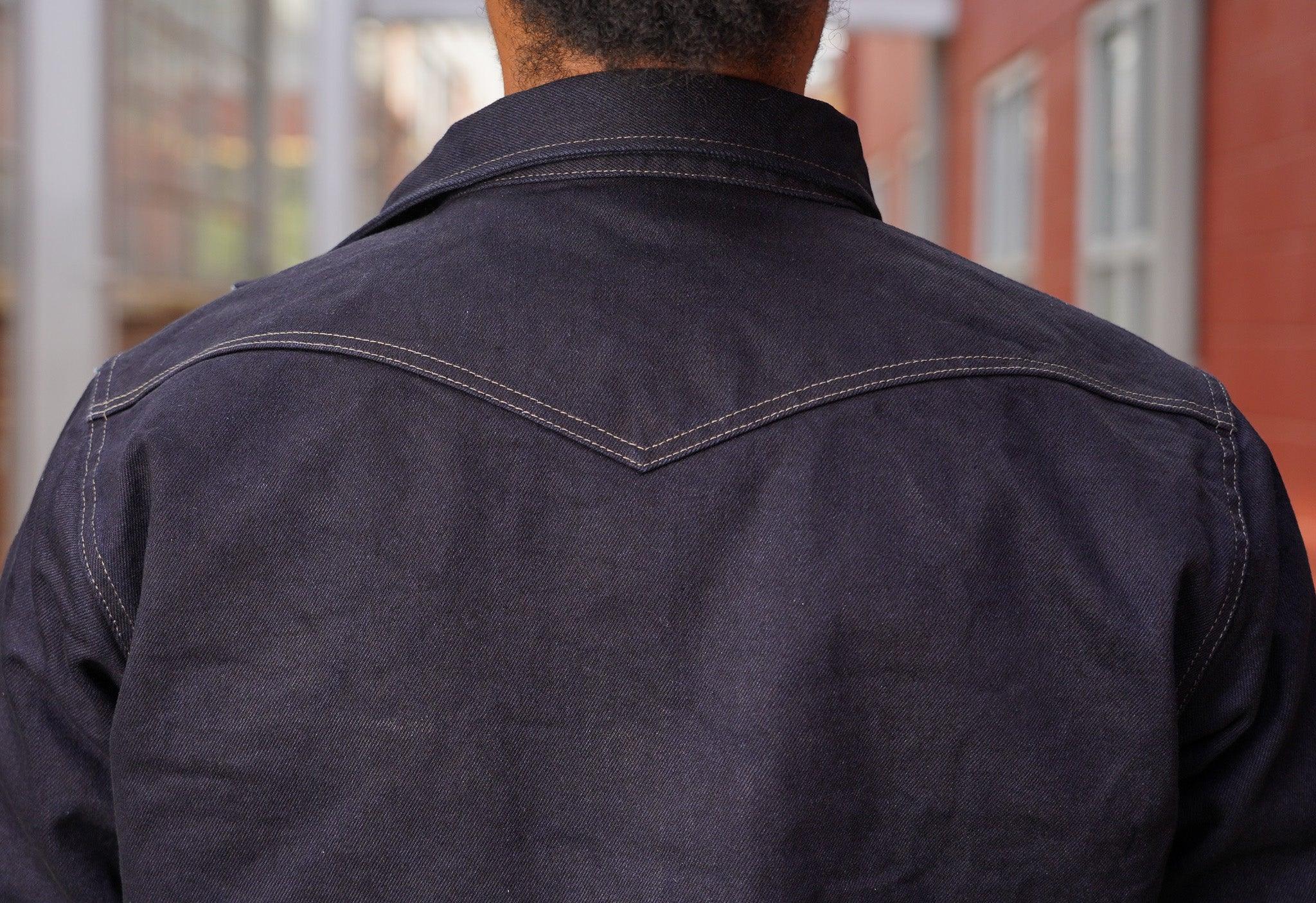 Iron Heart IHSH-295-IB 14oz Selvedge Denim Western Shirt - Indigo/Black