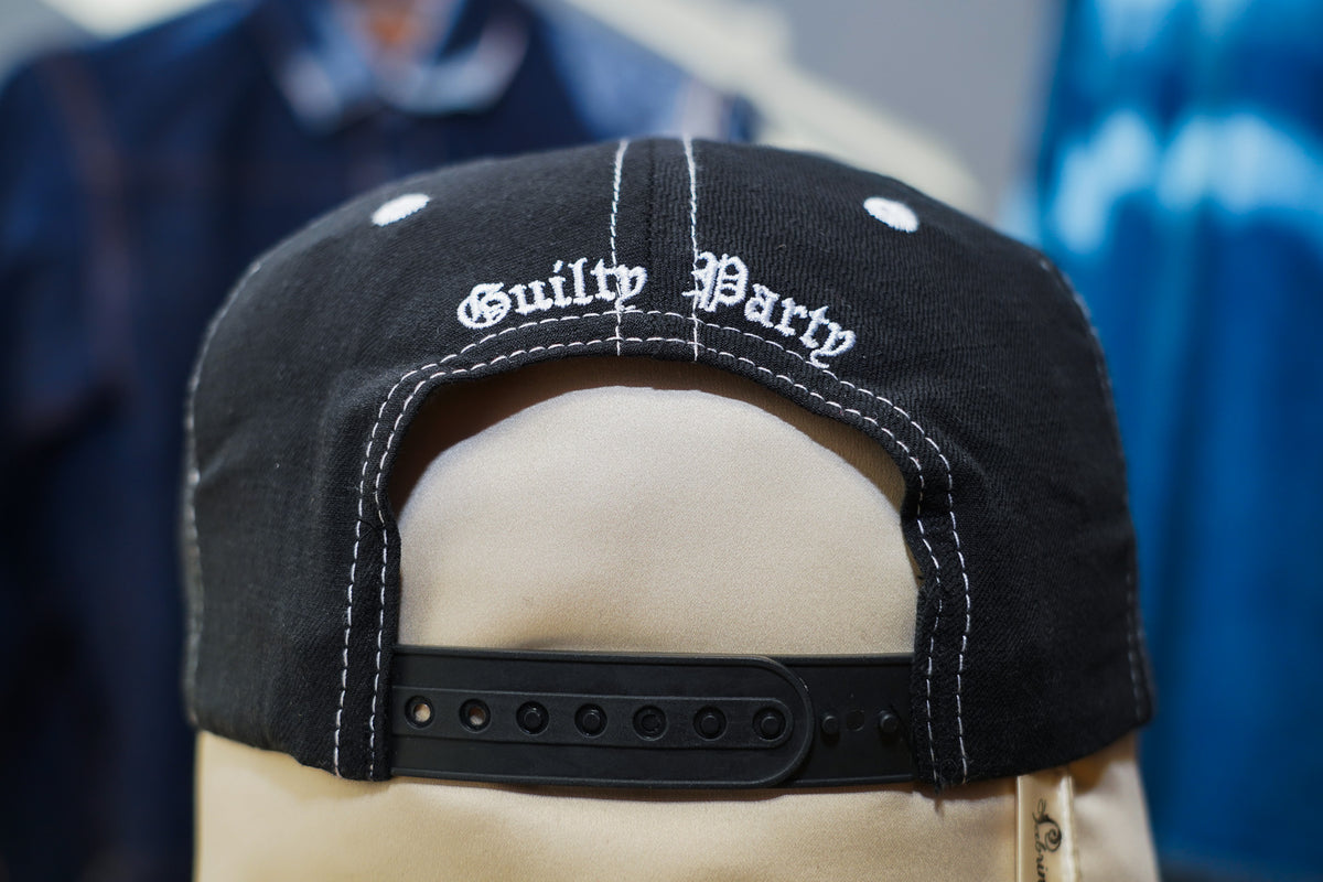 Guilty Party Embroidered Snapback Hat - Black Hemp Cotton