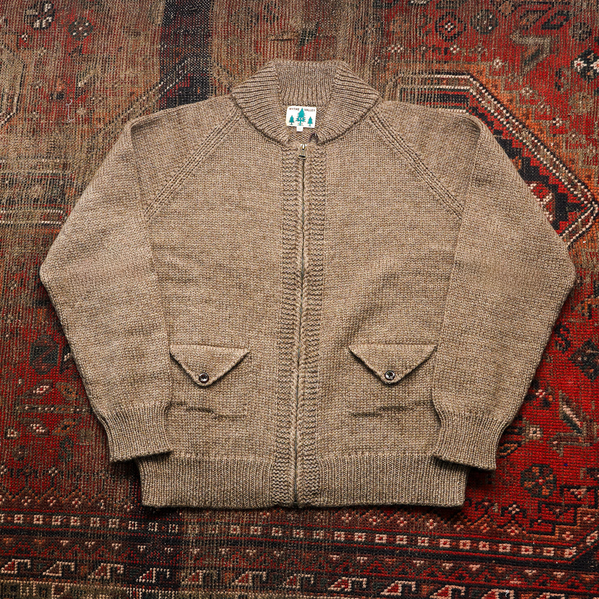 Wythe Zip Shawl Cardigan - Taupe