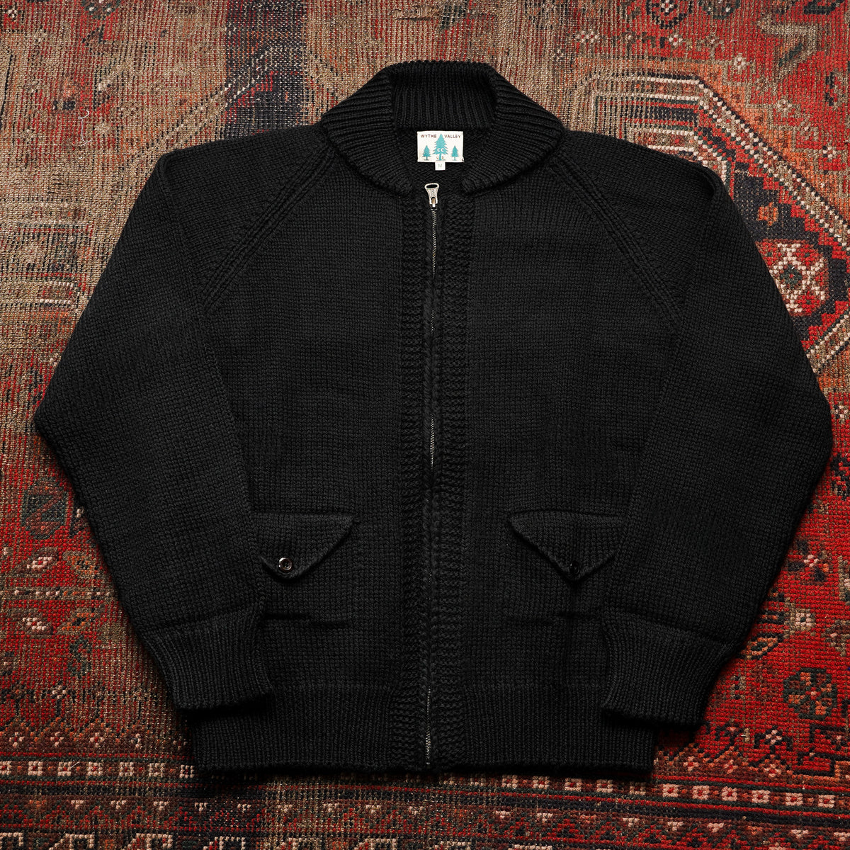 Wythe Zip Shawl Cardigan - Black