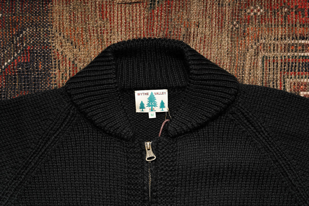 Wythe Zip Shawl Cardigan - Black