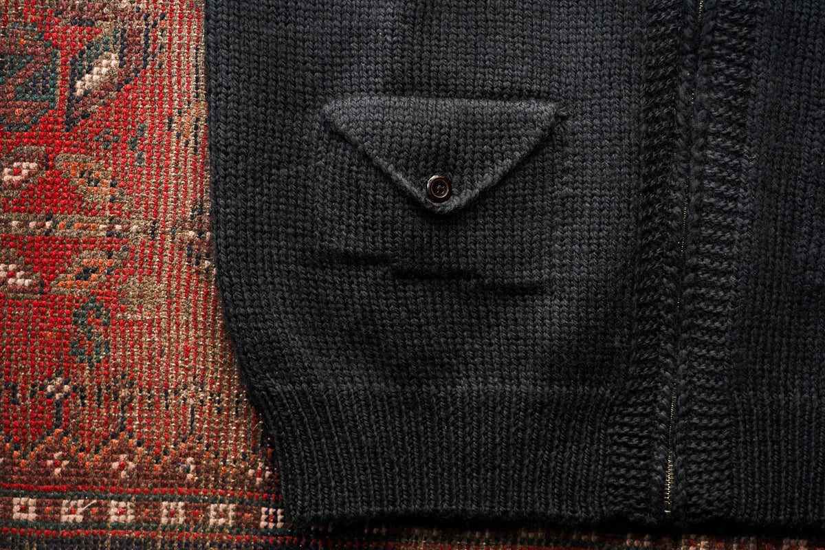 Wythe Zip Shawl Cardigan - Black