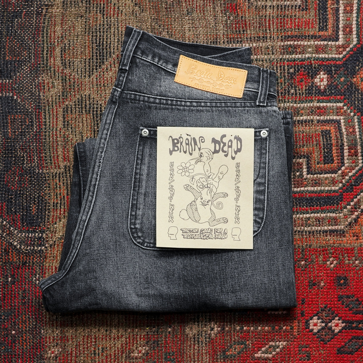 Brain Dead Type 00 13.2oz Selvedge Denim - Washed Black